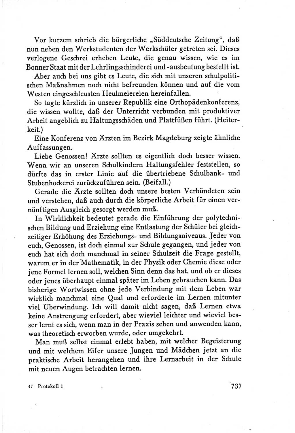 Protokoll der Verhandlungen des Ⅴ. Parteitages der Sozialistischen Einheitspartei Deutschlands (SED) [Deutsche Demokratische Republik (DDR)] 1958, Seite 737
