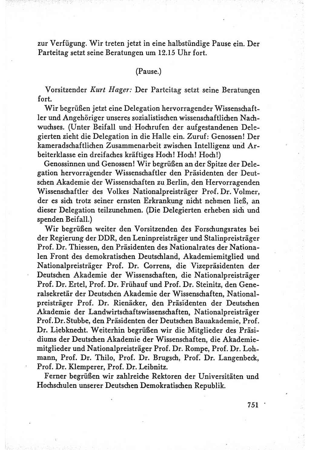 Protokoll der Verhandlungen des Ⅴ. Parteitages der Sozialistischen Einheitspartei Deutschlands (SED) [Deutsche Demokratische Republik (DDR)] 1958, Seite 751