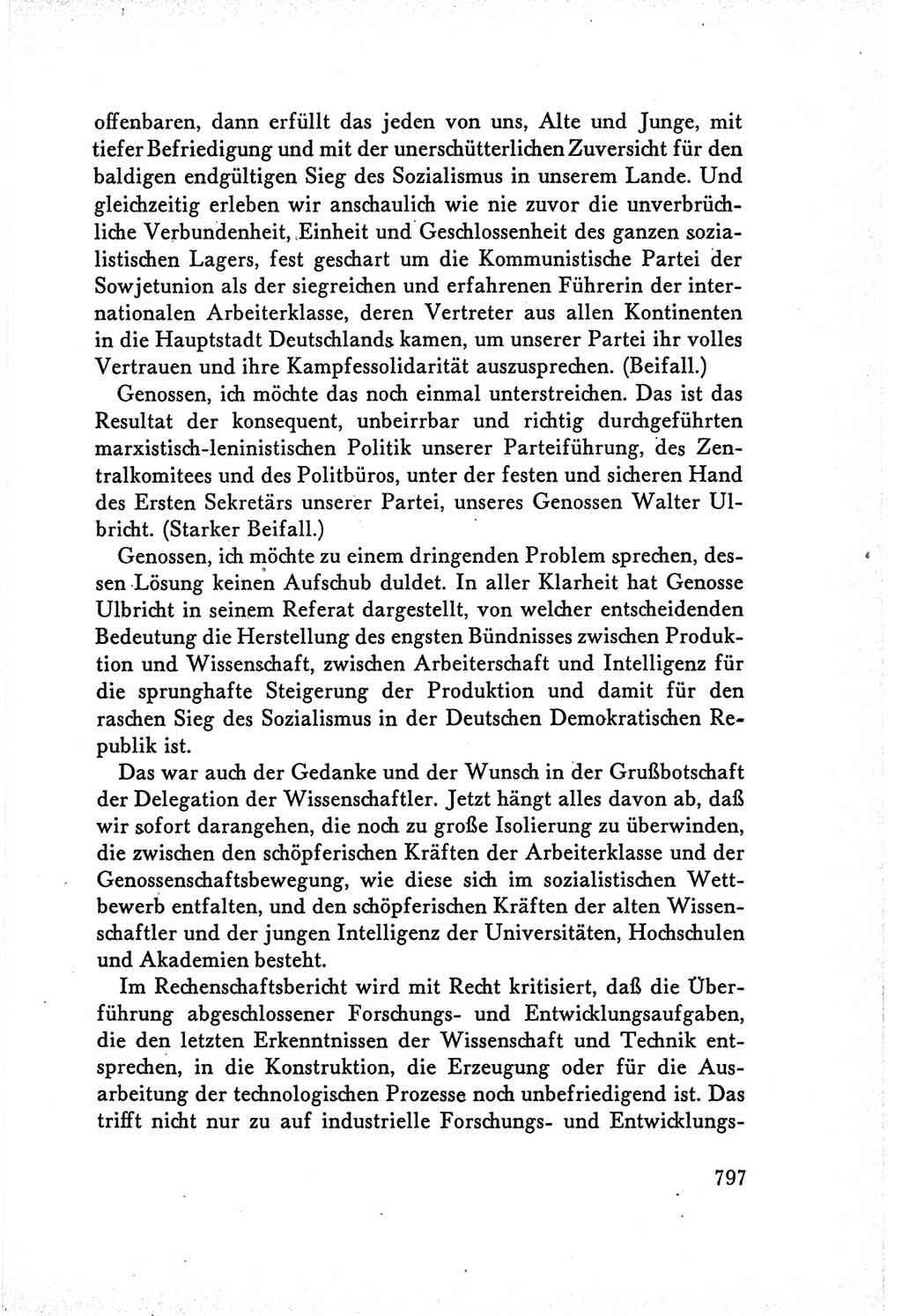 Protokoll der Verhandlungen des Ⅴ. Parteitages der Sozialistischen Einheitspartei Deutschlands (SED) [Deutsche Demokratische Republik (DDR)] 1958, Seite 797