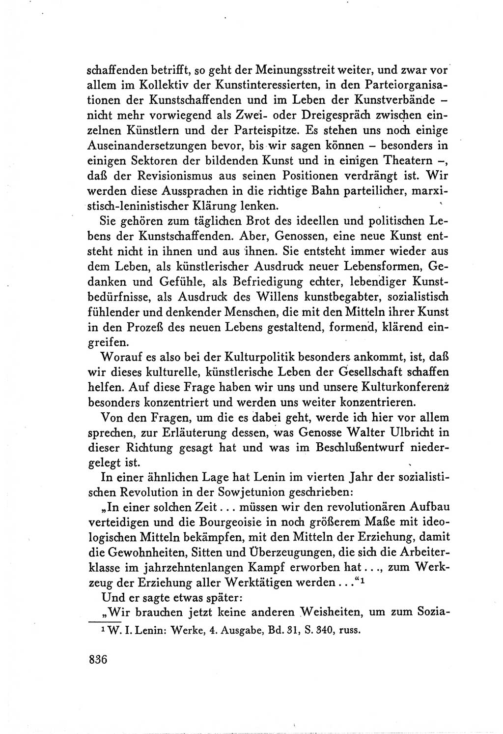 Protokoll der Verhandlungen des Ⅴ. Parteitages der Sozialistischen Einheitspartei Deutschlands (SED) [Deutsche Demokratische Republik (DDR)] 1958, Seite 836