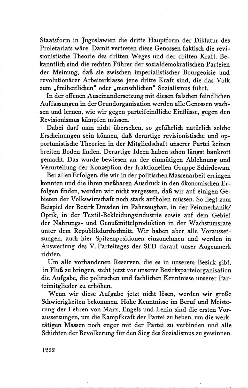 Protokoll der Verhandlungen des Ⅴ. Parteitages der Sozialistischen Einheitspartei Deutschlands (SED) [Deutsche Demokratische Republik (DDR)] 1958, Seite 1222