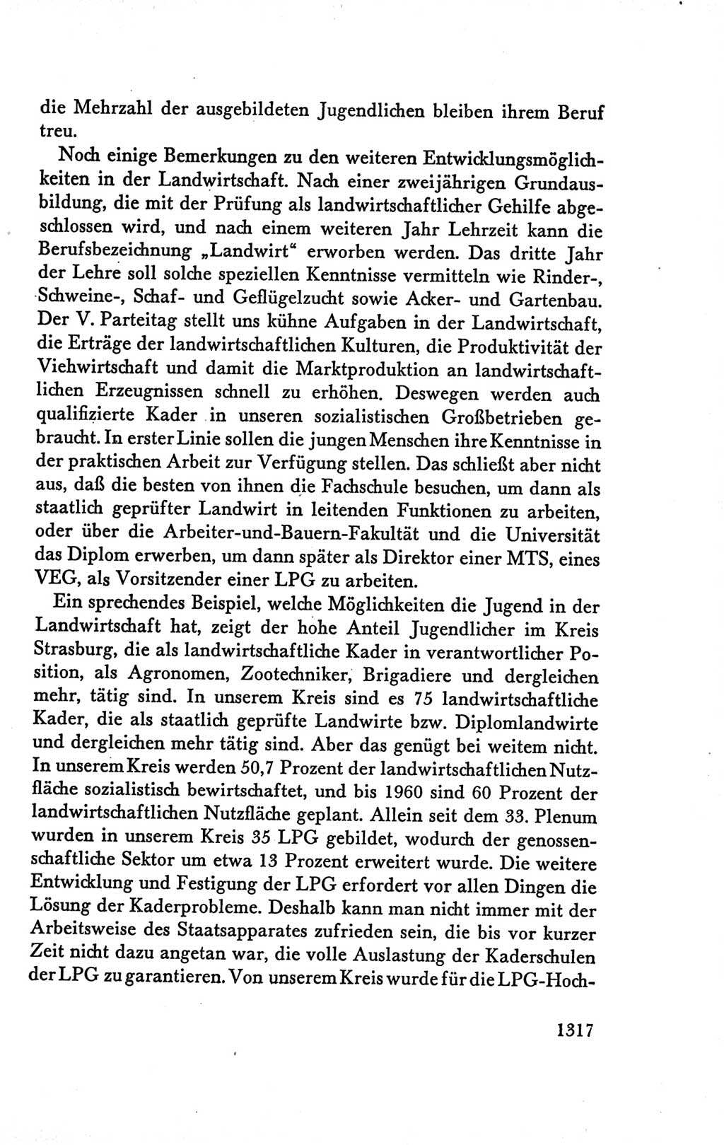 Protokoll der Verhandlungen des Ⅴ. Parteitages der Sozialistischen Einheitspartei Deutschlands (SED) [Deutsche Demokratische Republik (DDR)] 1958, Seite 1317