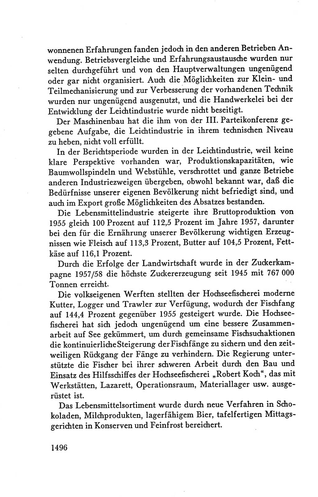 Protokoll der Verhandlungen des Ⅴ. Parteitages der Sozialistischen Einheitspartei Deutschlands (SED) [Deutsche Demokratische Republik (DDR)] 1958, Seite 1496