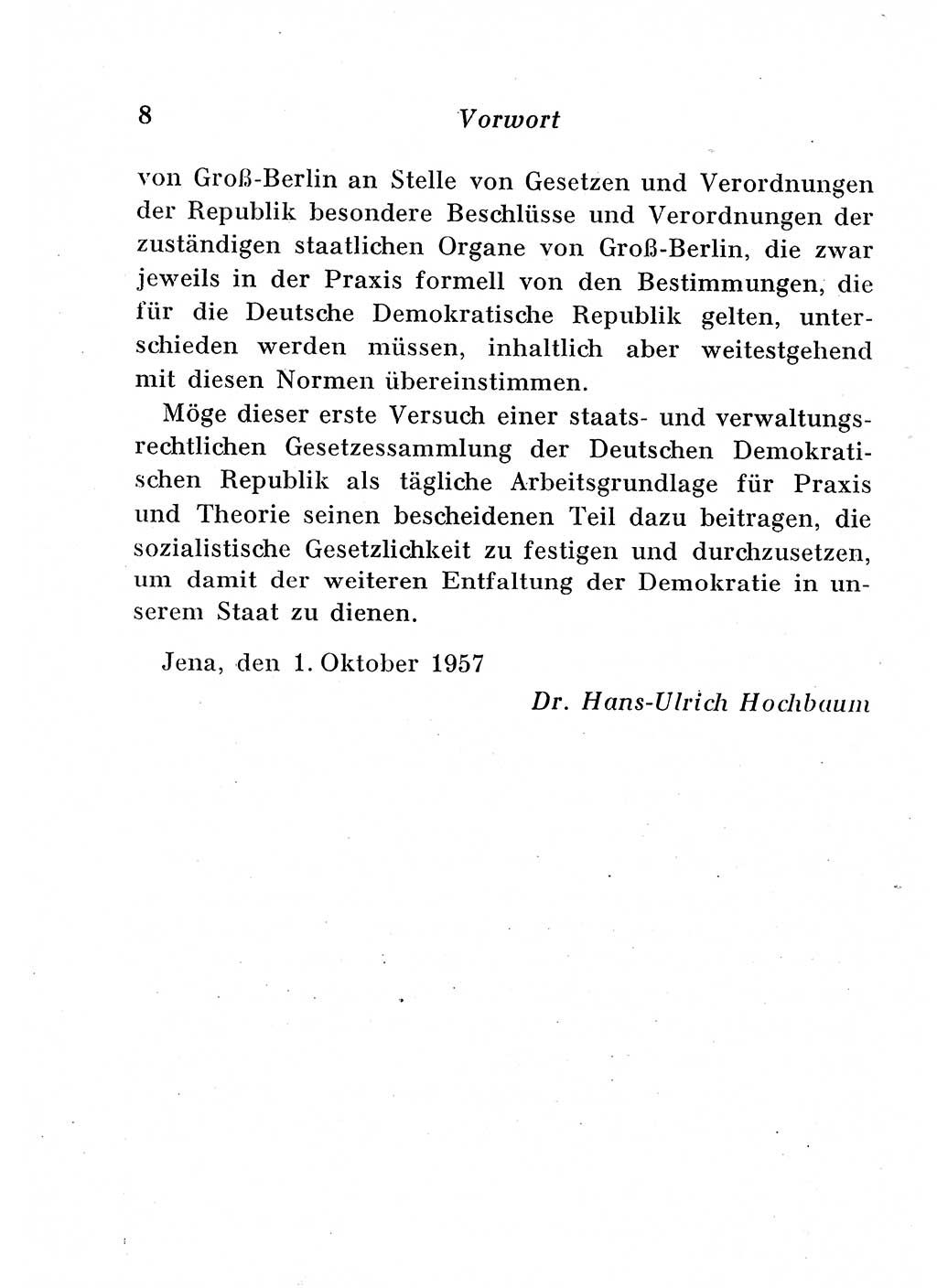 Staats- und verwaltungsrechtliche Gesetze der Deutschen Demokratischen Republik (DDR) 1958, Seite 8 (StVerwR Ges. DDR 1958, S. 8)
