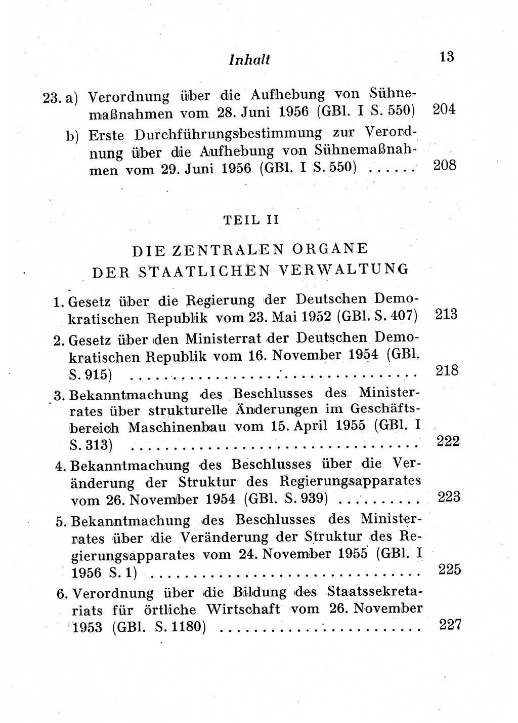 Staats- und verwaltungsrechtliche Gesetze der Deutschen Demokratischen Republik (DDR) 1958, Seite 13 (StVerwR Ges. DDR 1958, S. 13)