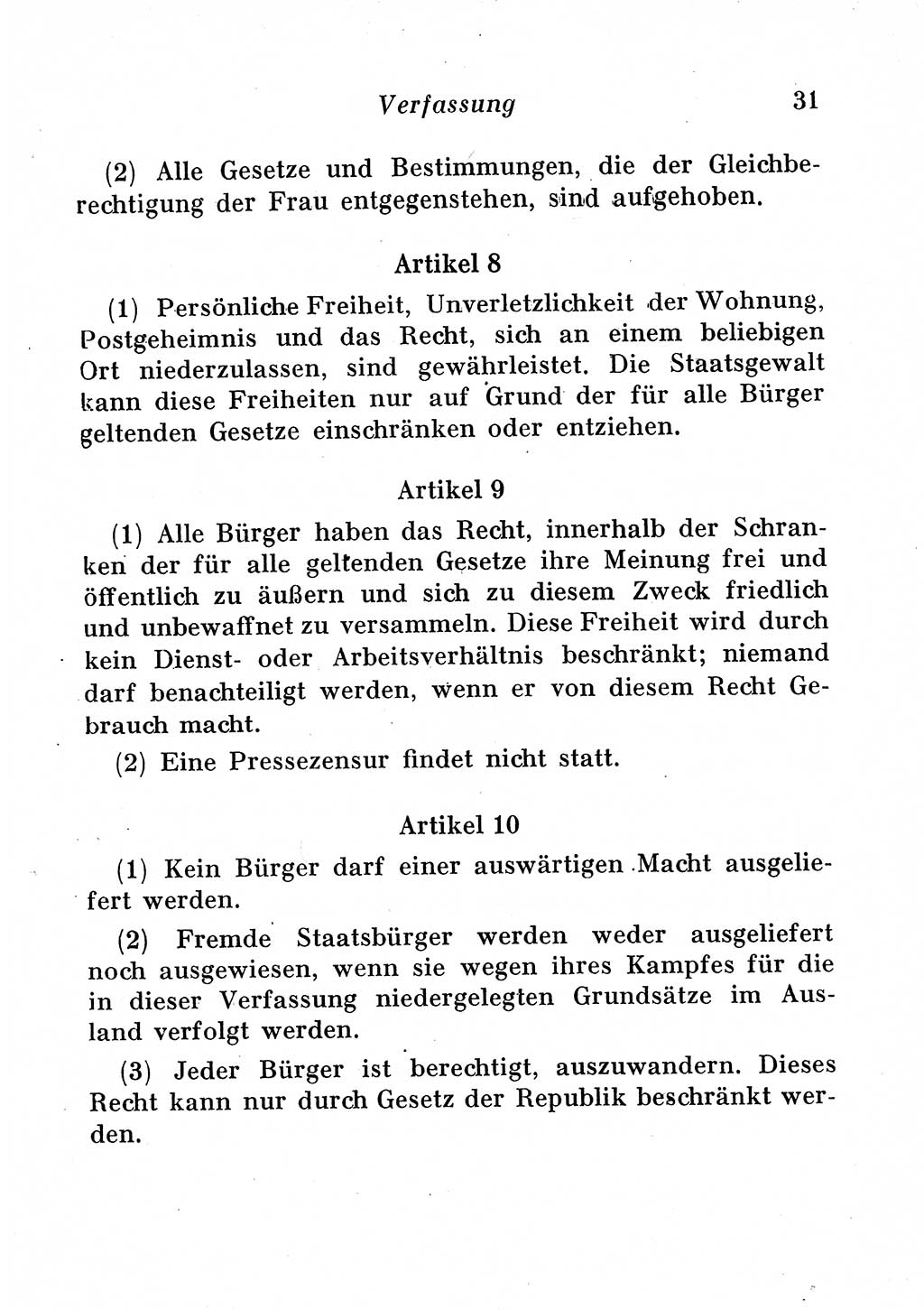 Staats- und verwaltungsrechtliche Gesetze der Deutschen Demokratischen Republik (DDR) 1958, Seite 31 (StVerwR Ges. DDR 1958, S. 31)
