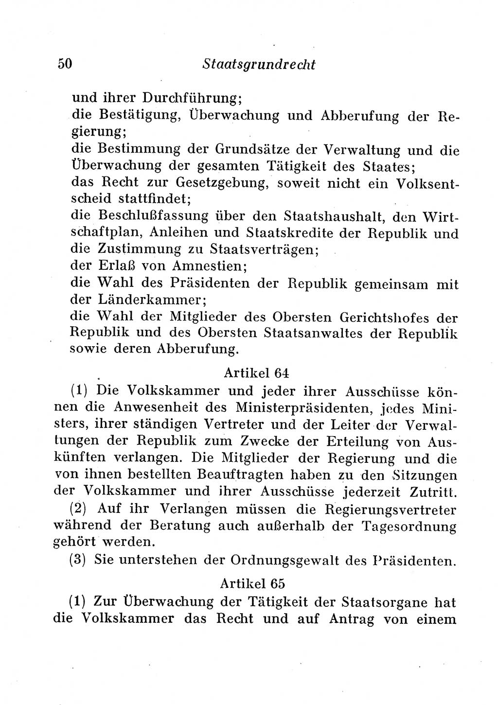 Staats- und verwaltungsrechtliche Gesetze der Deutschen Demokratischen Republik (DDR) 1958, Seite 50 (StVerwR Ges. DDR 1958, S. 50)