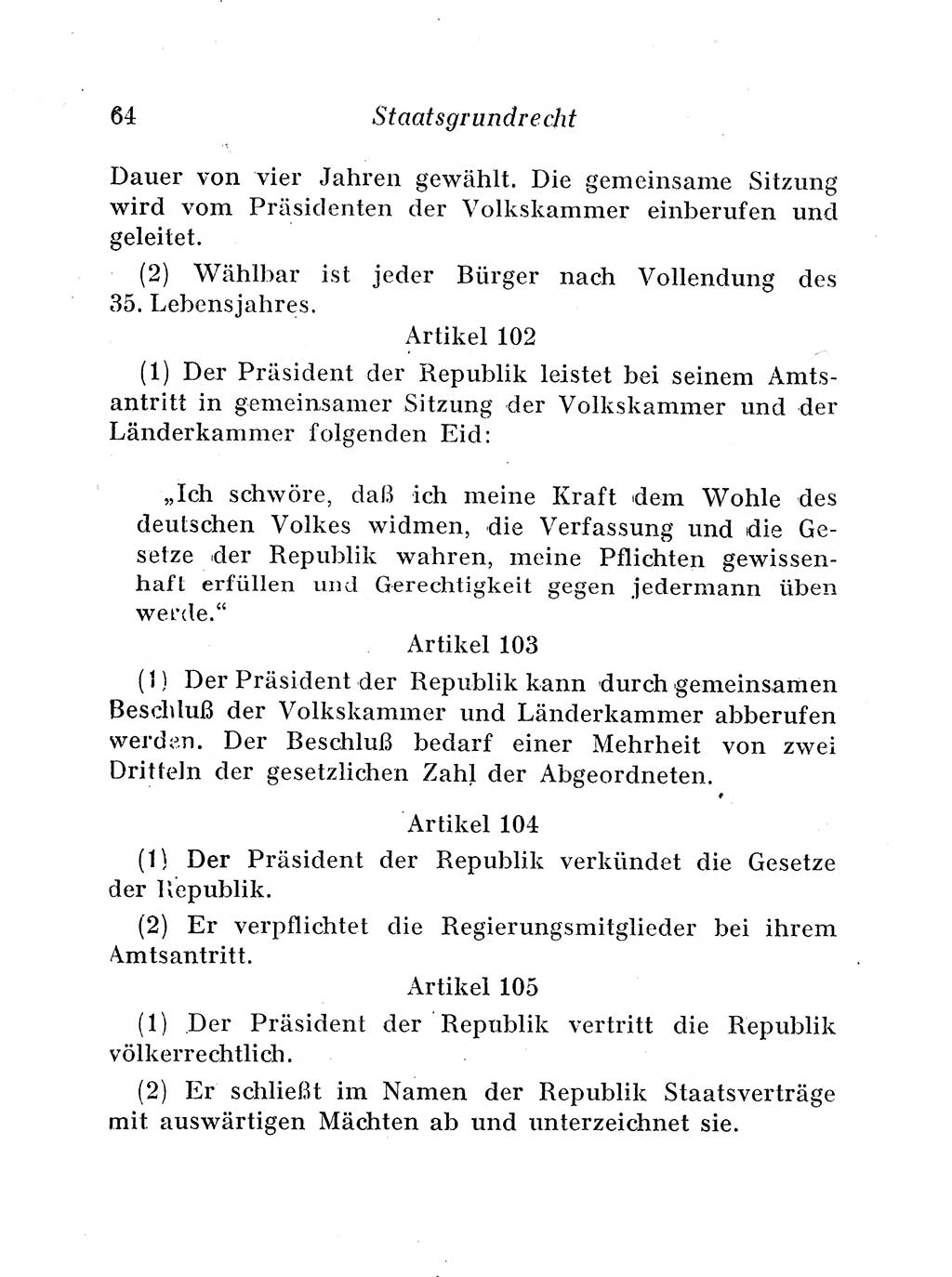 Staats- und verwaltungsrechtliche Gesetze der Deutschen Demokratischen Republik (DDR) 1958, Seite 64 (StVerwR Ges. DDR 1958, S. 64)