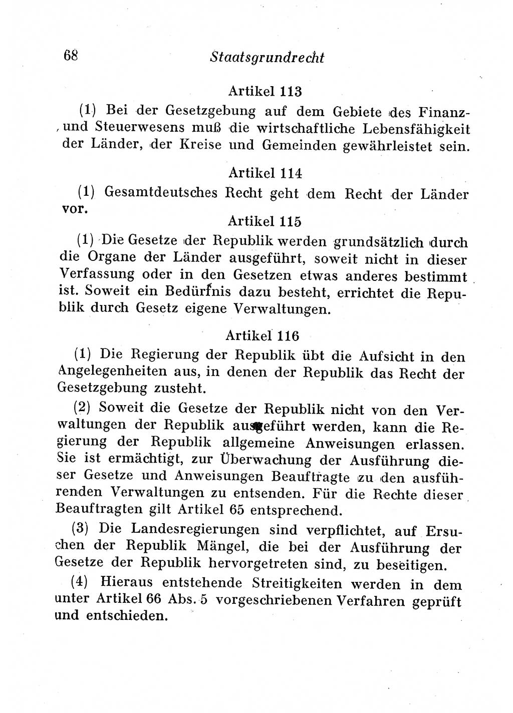 Staats- und verwaltungsrechtliche Gesetze der Deutschen Demokratischen Republik (DDR) 1958, Seite 68 (StVerwR Ges. DDR 1958, S. 68)