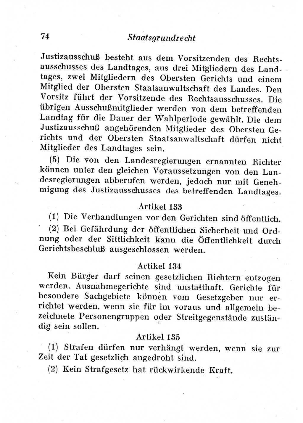 Staats- und verwaltungsrechtliche Gesetze der Deutschen Demokratischen Republik (DDR) 1958, Seite 74 (StVerwR Ges. DDR 1958, S. 74)