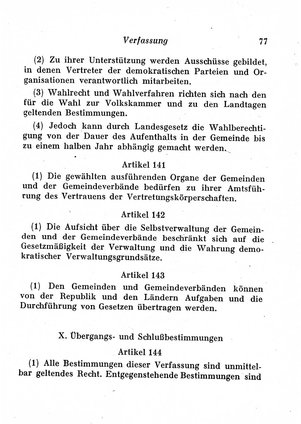 Staats- und verwaltungsrechtliche Gesetze der Deutschen Demokratischen Republik (DDR) 1958, Seite 77 (StVerwR Ges. DDR 1958, S. 77)
