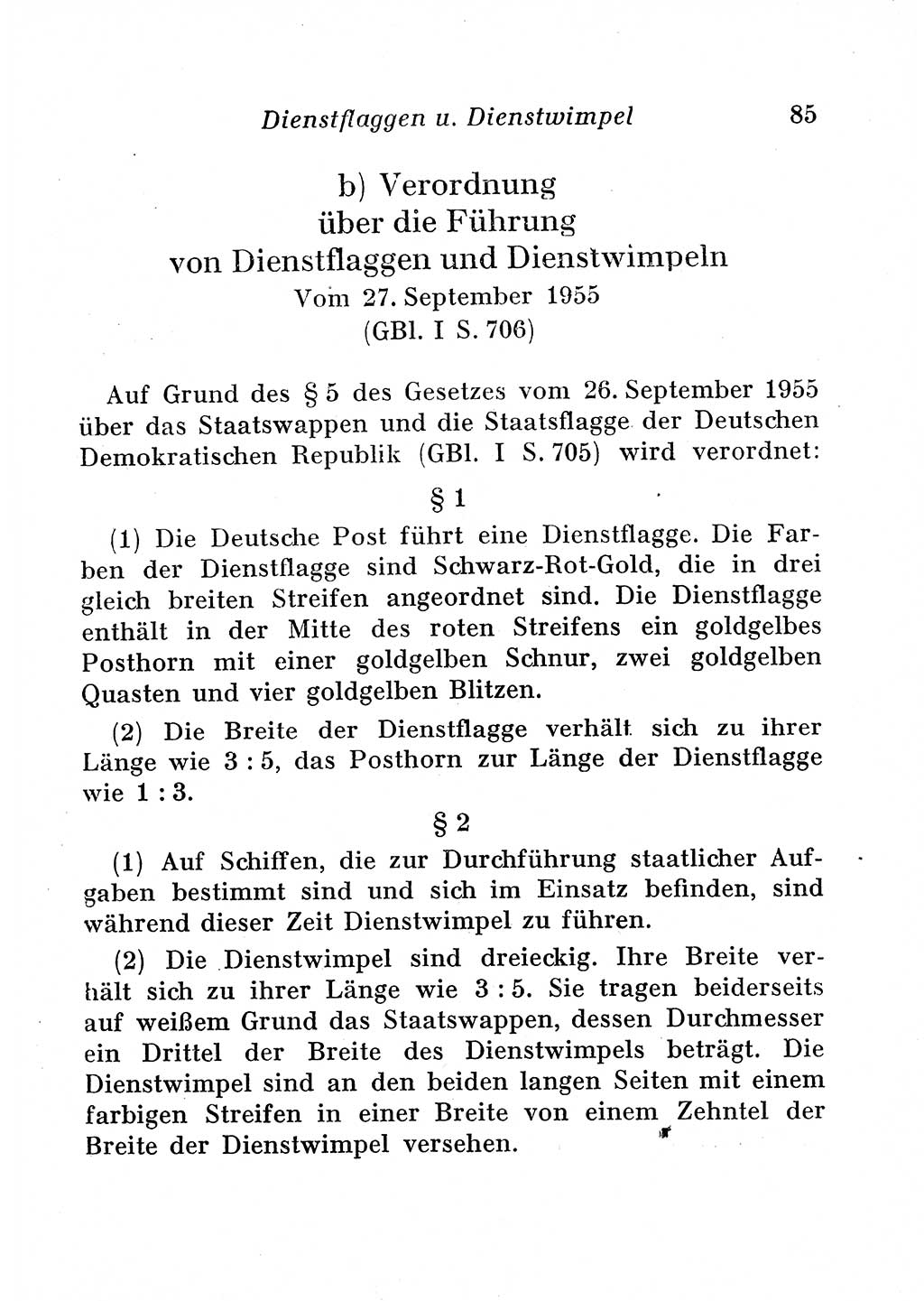 Staats- und verwaltungsrechtliche Gesetze der Deutschen Demokratischen Republik (DDR) 1958, Seite 85 (StVerwR Ges. DDR 1958, S. 85)