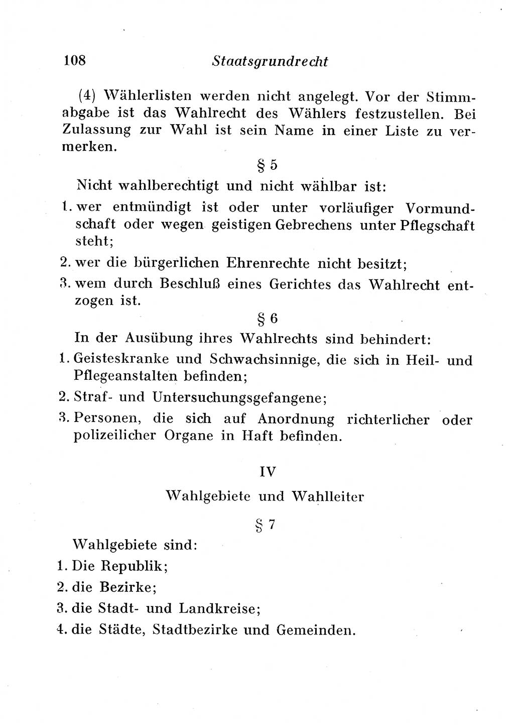 Staats- und verwaltungsrechtliche Gesetze der Deutschen Demokratischen Republik (DDR) 1958, Seite 108 (StVerwR Ges. DDR 1958, S. 108)