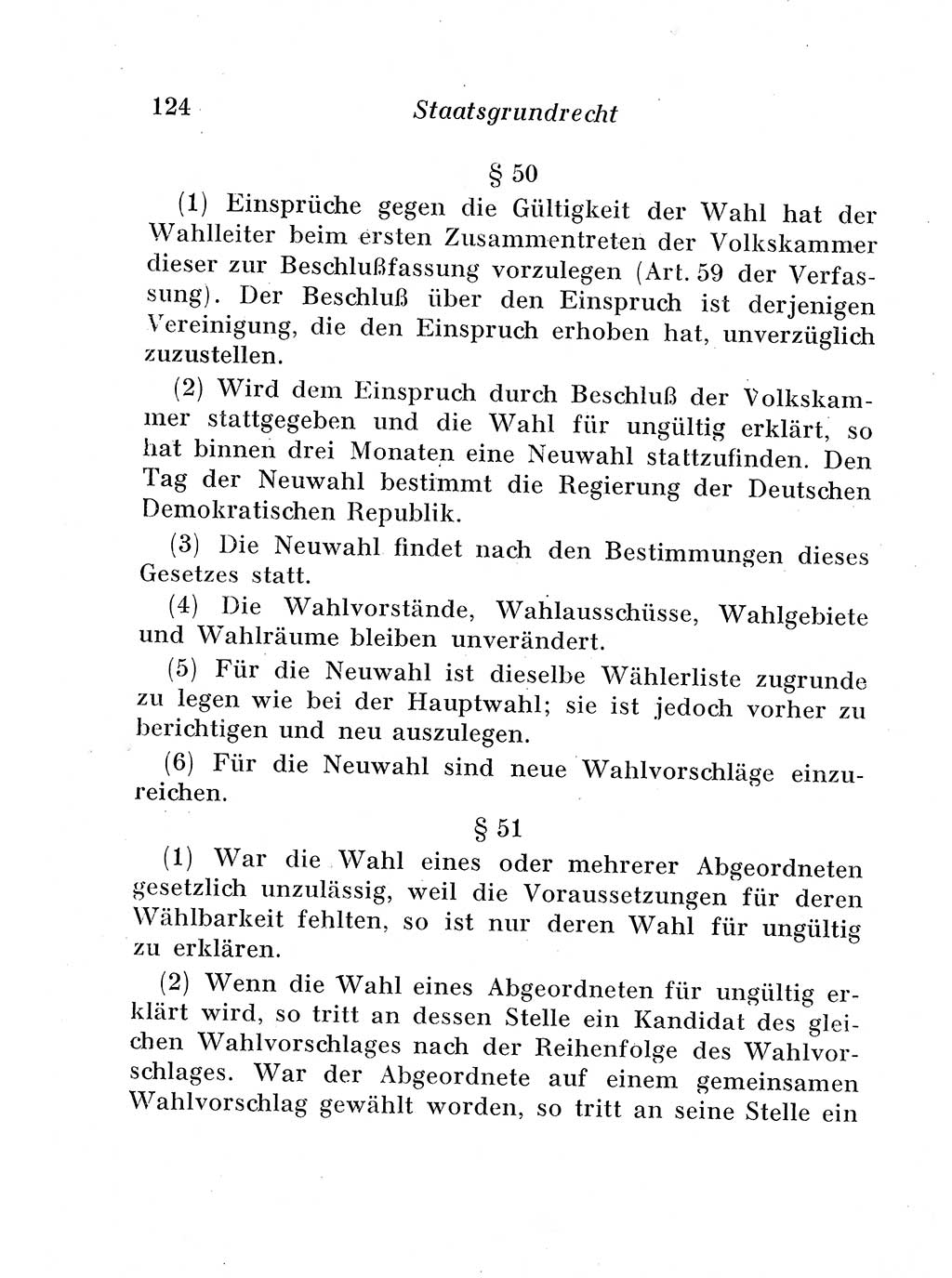 Staats- und verwaltungsrechtliche Gesetze der Deutschen Demokratischen Republik (DDR) 1958, Seite 124 (StVerwR Ges. DDR 1958, S. 124)