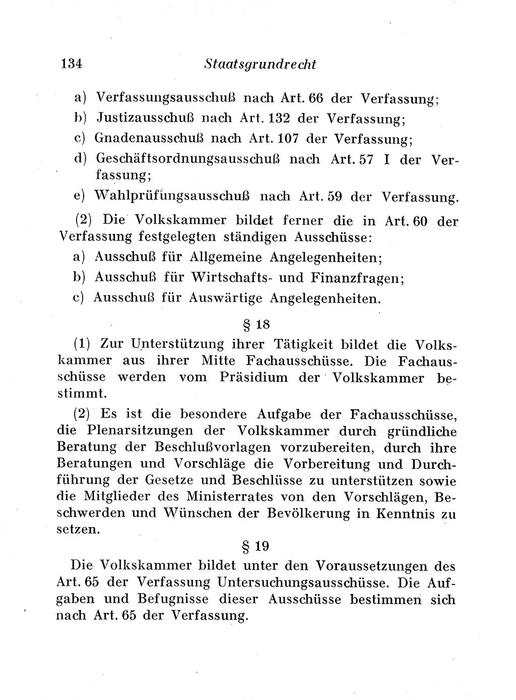 Staats- und verwaltungsrechtliche Gesetze der Deutschen Demokratischen Republik (DDR) 1958, Seite 134 (StVerwR Ges. DDR 1958, S. 134)