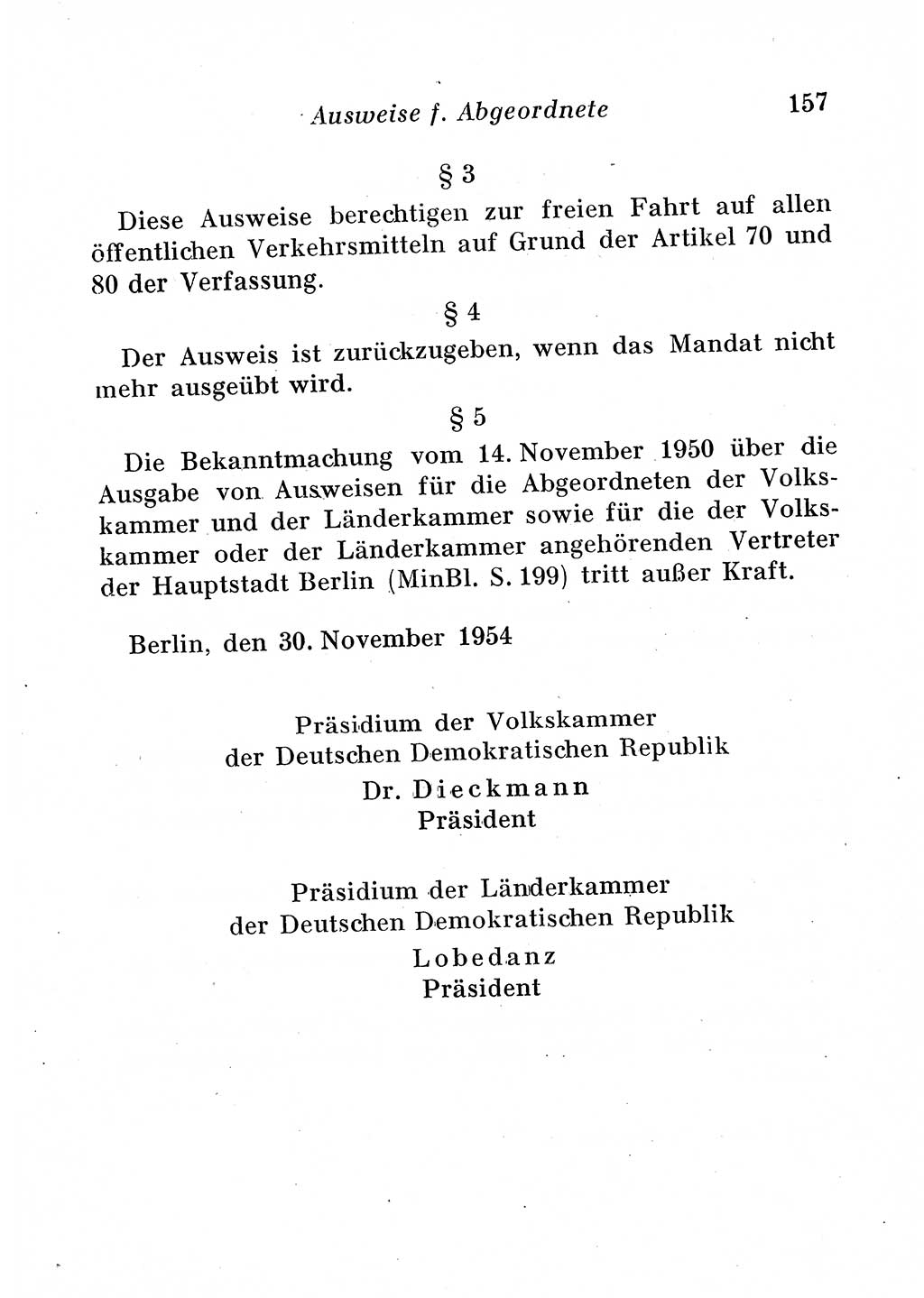 Staats- und verwaltungsrechtliche Gesetze der Deutschen Demokratischen Republik (DDR) 1958, Seite 157 (StVerwR Ges. DDR 1958, S. 157)