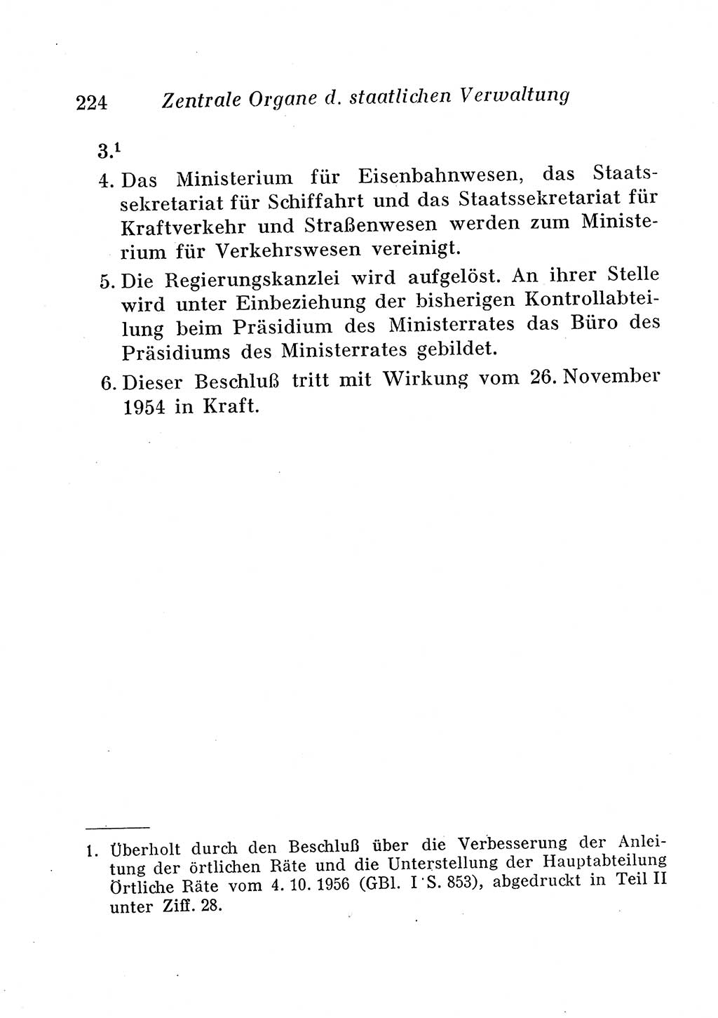 Staats- und verwaltungsrechtliche Gesetze der Deutschen Demokratischen Republik (DDR) 1958, Seite 224 (StVerwR Ges. DDR 1958, S. 224)