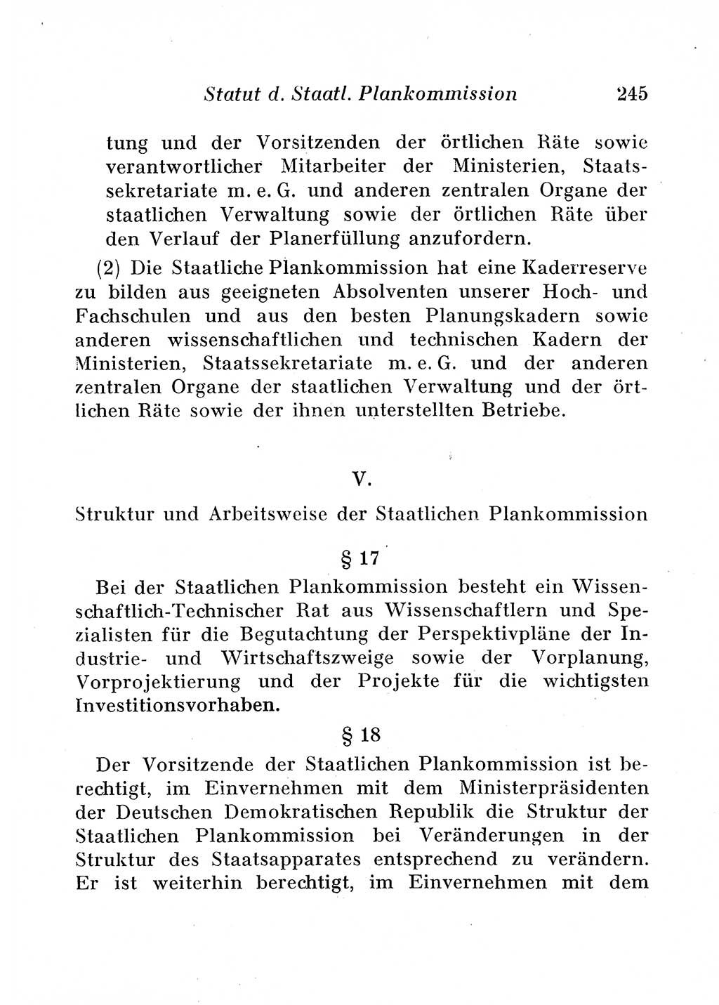 Staats- und verwaltungsrechtliche Gesetze der Deutschen Demokratischen Republik (DDR) 1958, Seite 245 (StVerwR Ges. DDR 1958, S. 245)