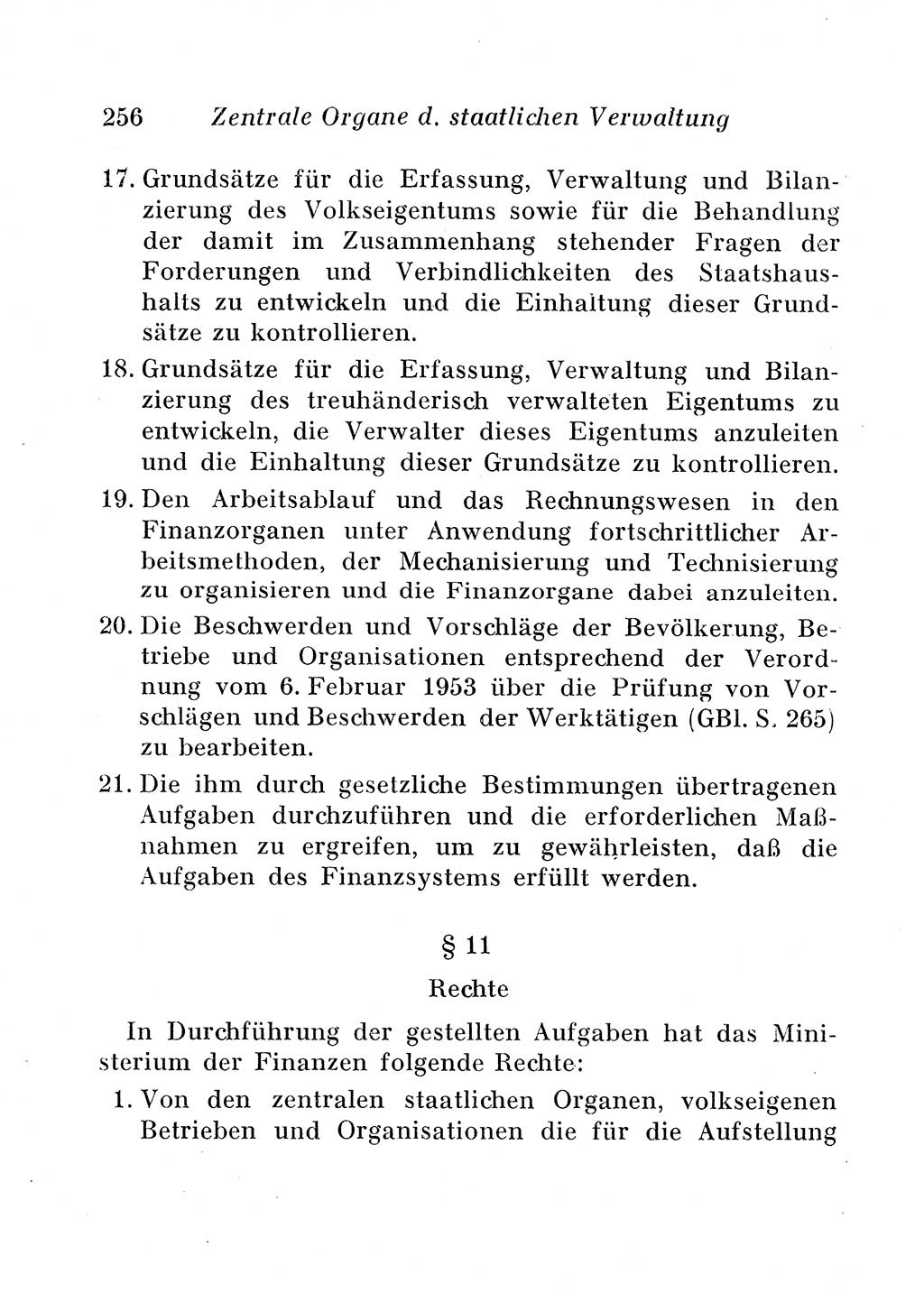 Staats- und verwaltungsrechtliche Gesetze der Deutschen Demokratischen Republik (DDR) 1958, Seite 256 (StVerwR Ges. DDR 1958, S. 256)