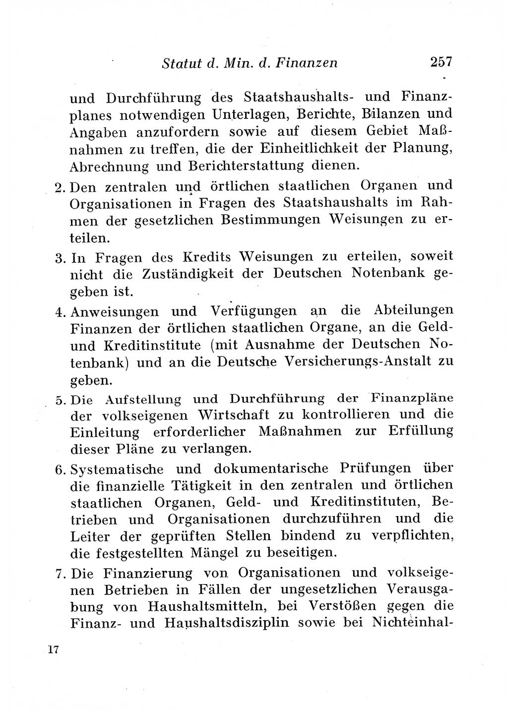 Staats- und verwaltungsrechtliche Gesetze der Deutschen Demokratischen Republik (DDR) 1958, Seite 257 (StVerwR Ges. DDR 1958, S. 257)