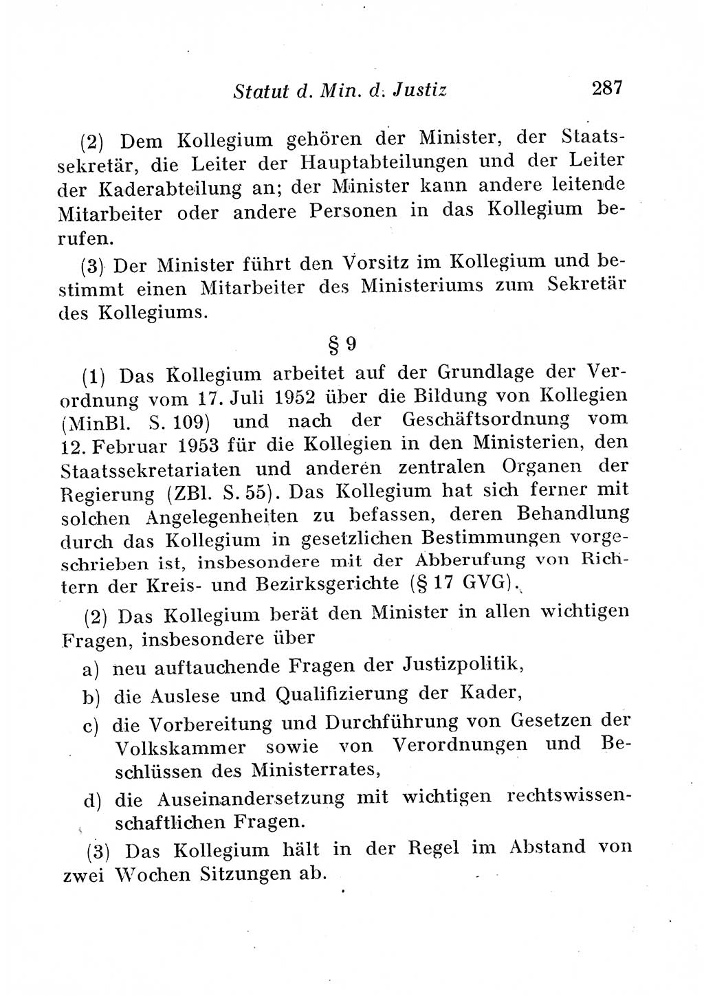 Staats- und verwaltungsrechtliche Gesetze der Deutschen Demokratischen Republik (DDR) 1958, Seite 287 (StVerwR Ges. DDR 1958, S. 287)