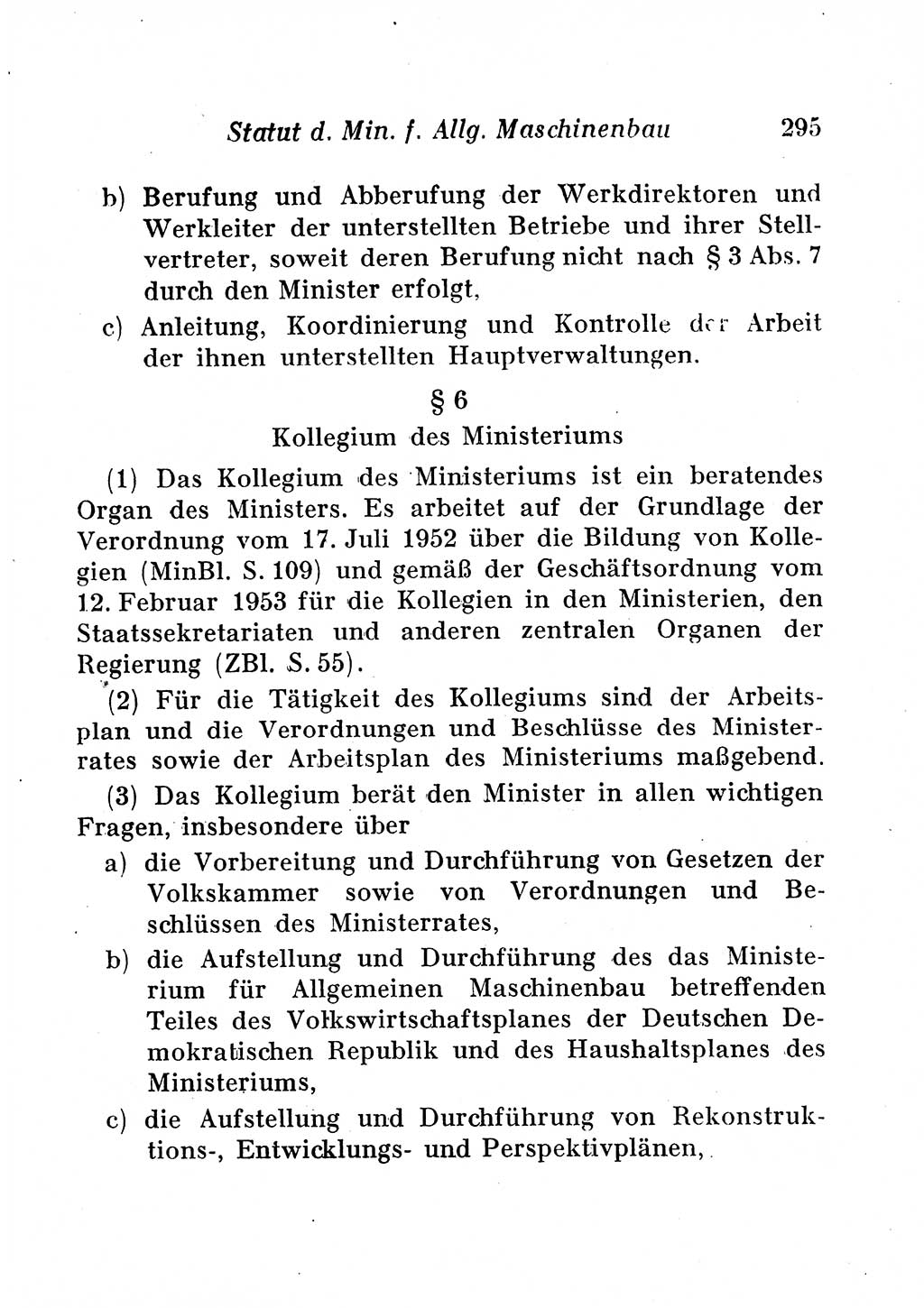 Staats- und verwaltungsrechtliche Gesetze der Deutschen Demokratischen Republik (DDR) 1958, Seite 295 (StVerwR Ges. DDR 1958, S. 295)