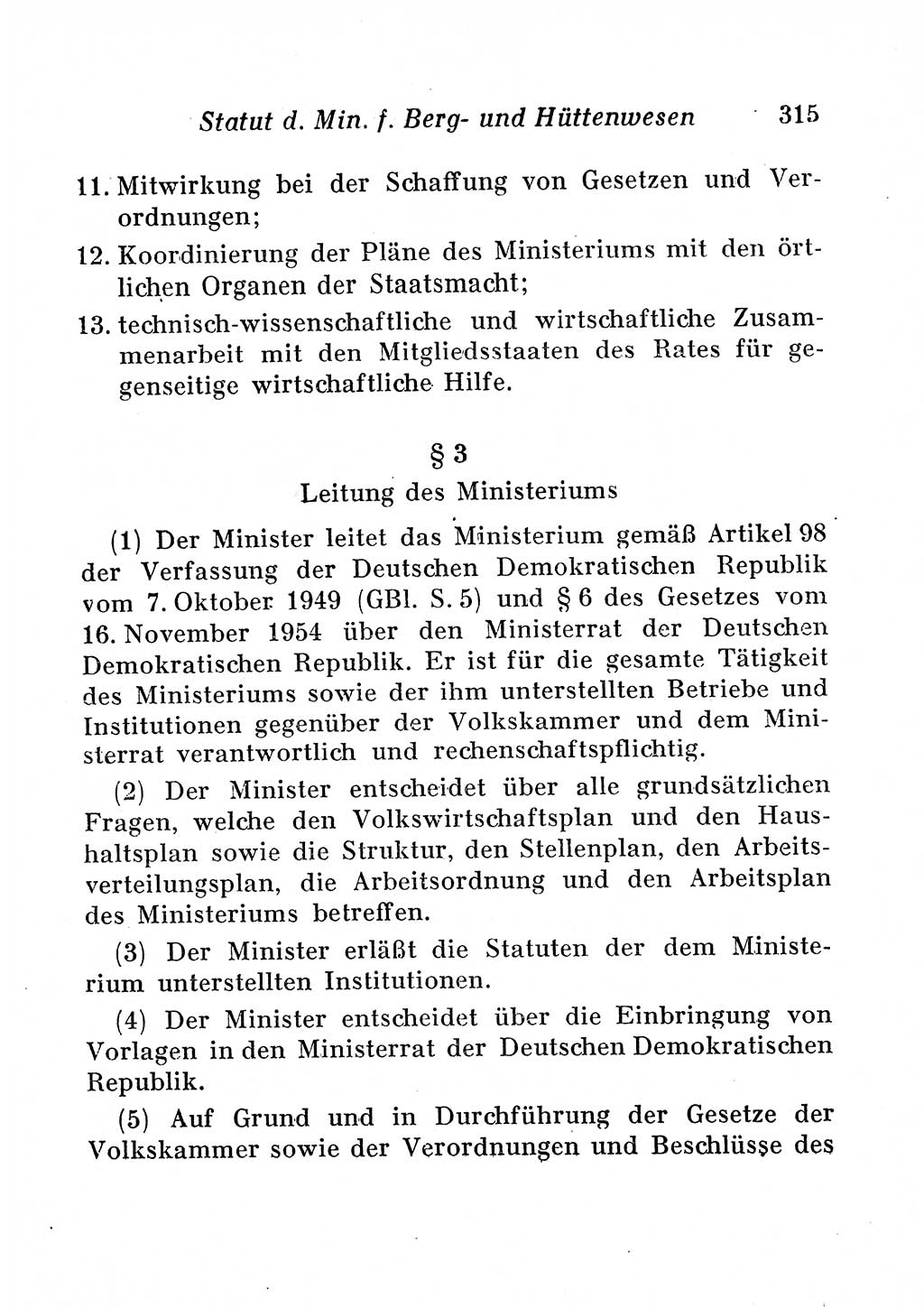 Staats- und verwaltungsrechtliche Gesetze der Deutschen Demokratischen Republik (DDR) 1958, Seite 315 (StVerwR Ges. DDR 1958, S. 315)