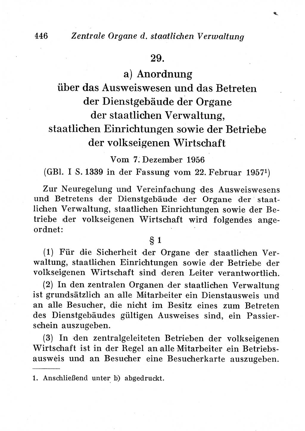 Staats- und verwaltungsrechtliche Gesetze der Deutschen Demokratischen Republik (DDR) 1958, Seite 446 (StVerwR Ges. DDR 1958, S. 446)