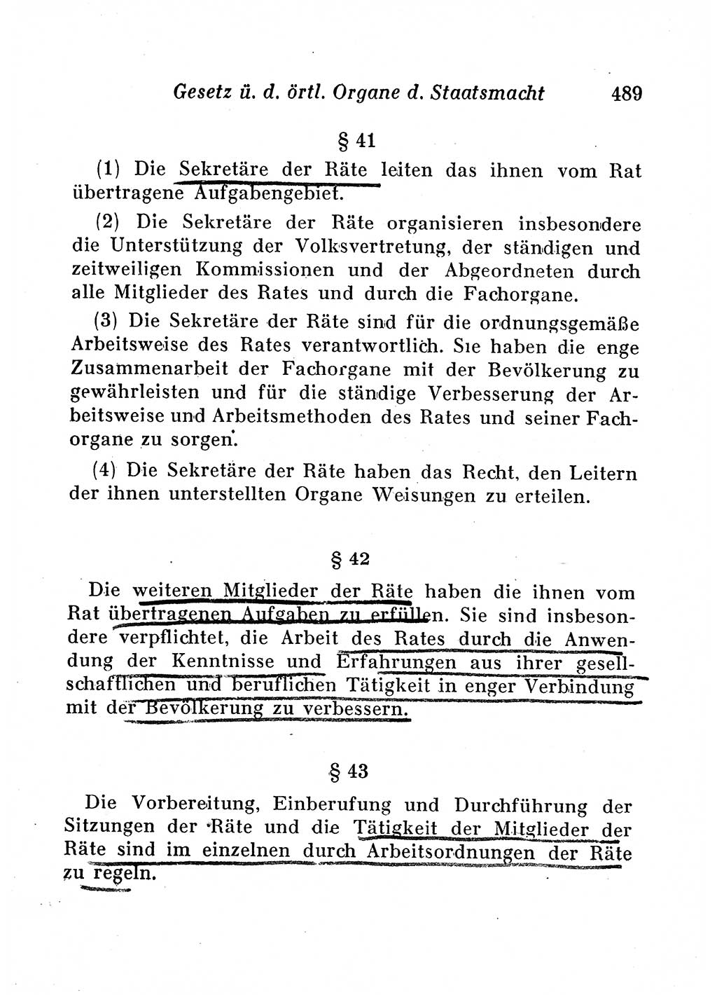 Staats- und verwaltungsrechtliche Gesetze der Deutschen Demokratischen Republik (DDR) 1958, Seite 489 (StVerwR Ges. DDR 1958, S. 489)
