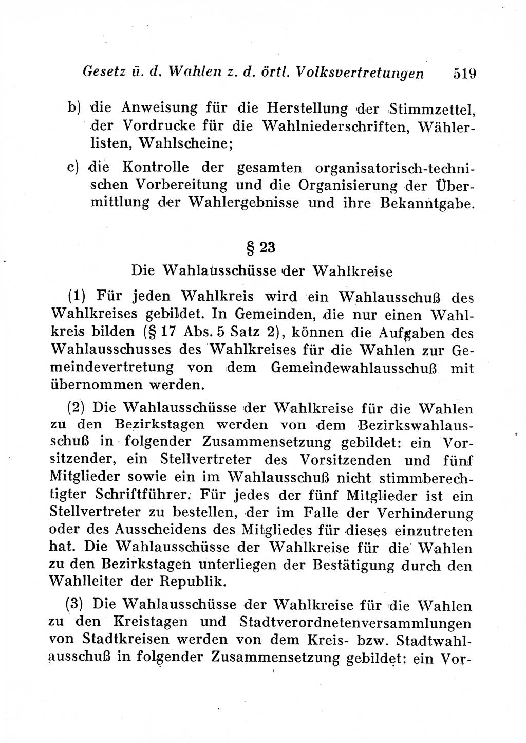 Staats- und verwaltungsrechtliche Gesetze der Deutschen Demokratischen Republik (DDR) 1958, Seite 519 (StVerwR Ges. DDR 1958, S. 519)