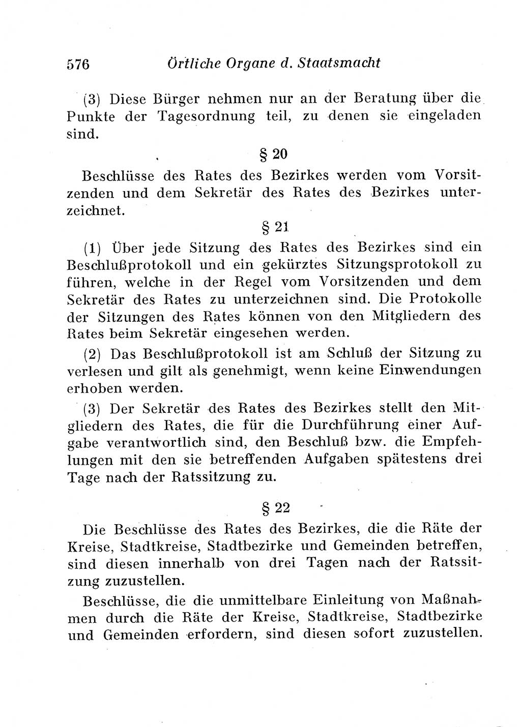 Staats- und verwaltungsrechtliche Gesetze der Deutschen Demokratischen Republik (DDR) 1958, Seite 576 (StVerwR Ges. DDR 1958, S. 576)