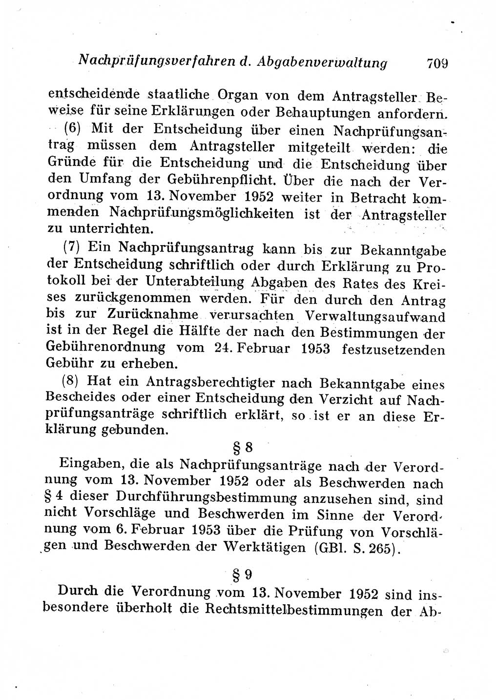 Staats- und verwaltungsrechtliche Gesetze der Deutschen Demokratischen Republik (DDR) 1958, Seite 709 (StVerwR Ges. DDR 1958, S. 709)