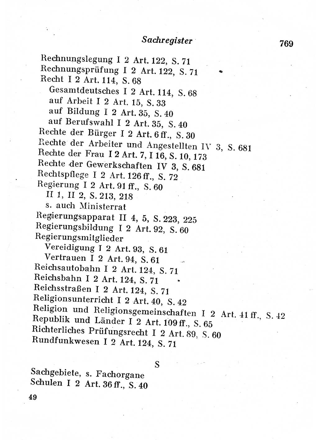 Staats- und verwaltungsrechtliche Gesetze der Deutschen Demokratischen Republik (DDR) 1958, Seite 769 (StVerwR Ges. DDR 1958, S. 769)