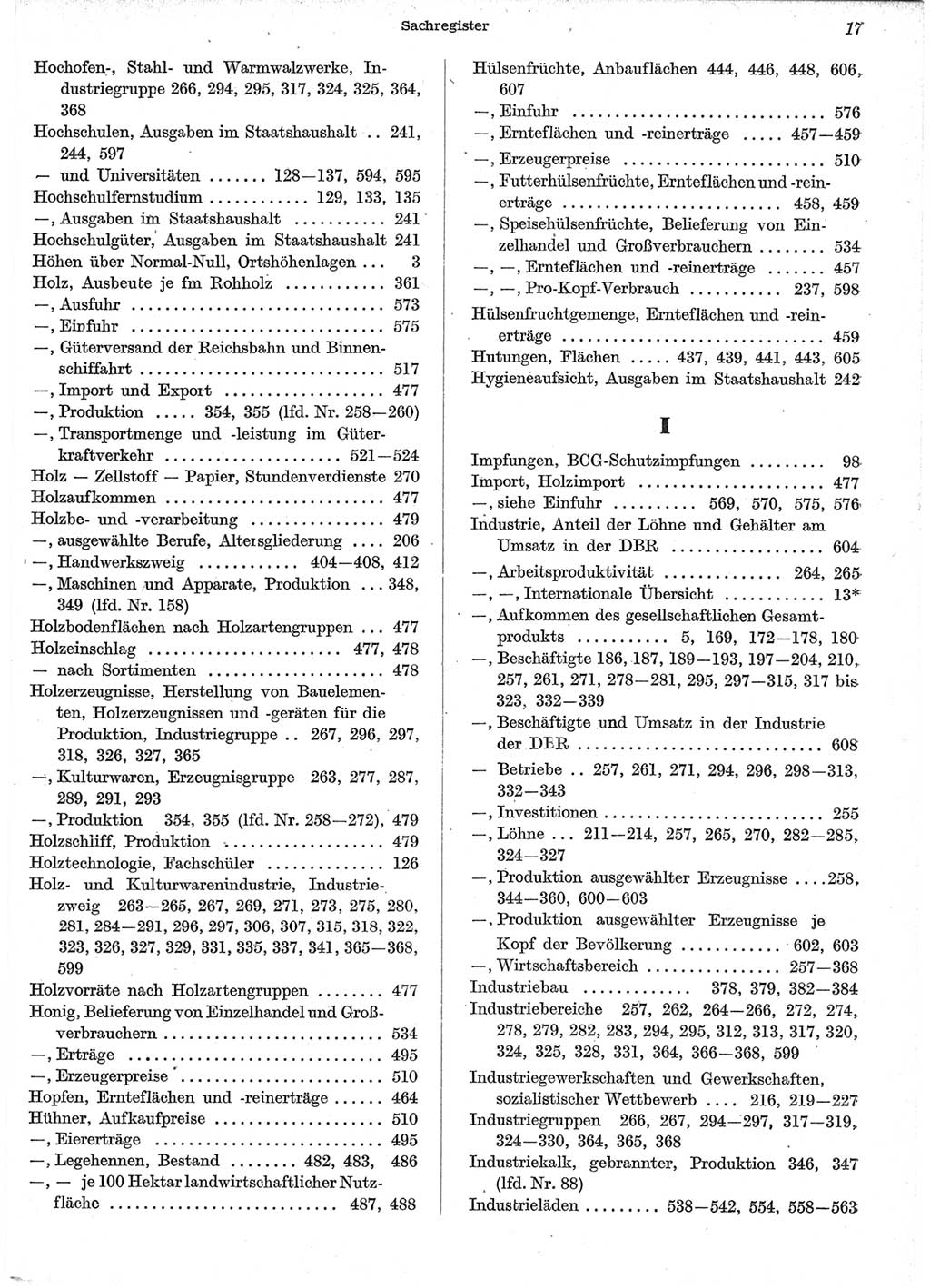 Statistisches Jahrbuch der Deutschen Demokratischen Republik (DDR) 1958, Seite 17 (Stat. Jb. DDR 1958, S. 17)
