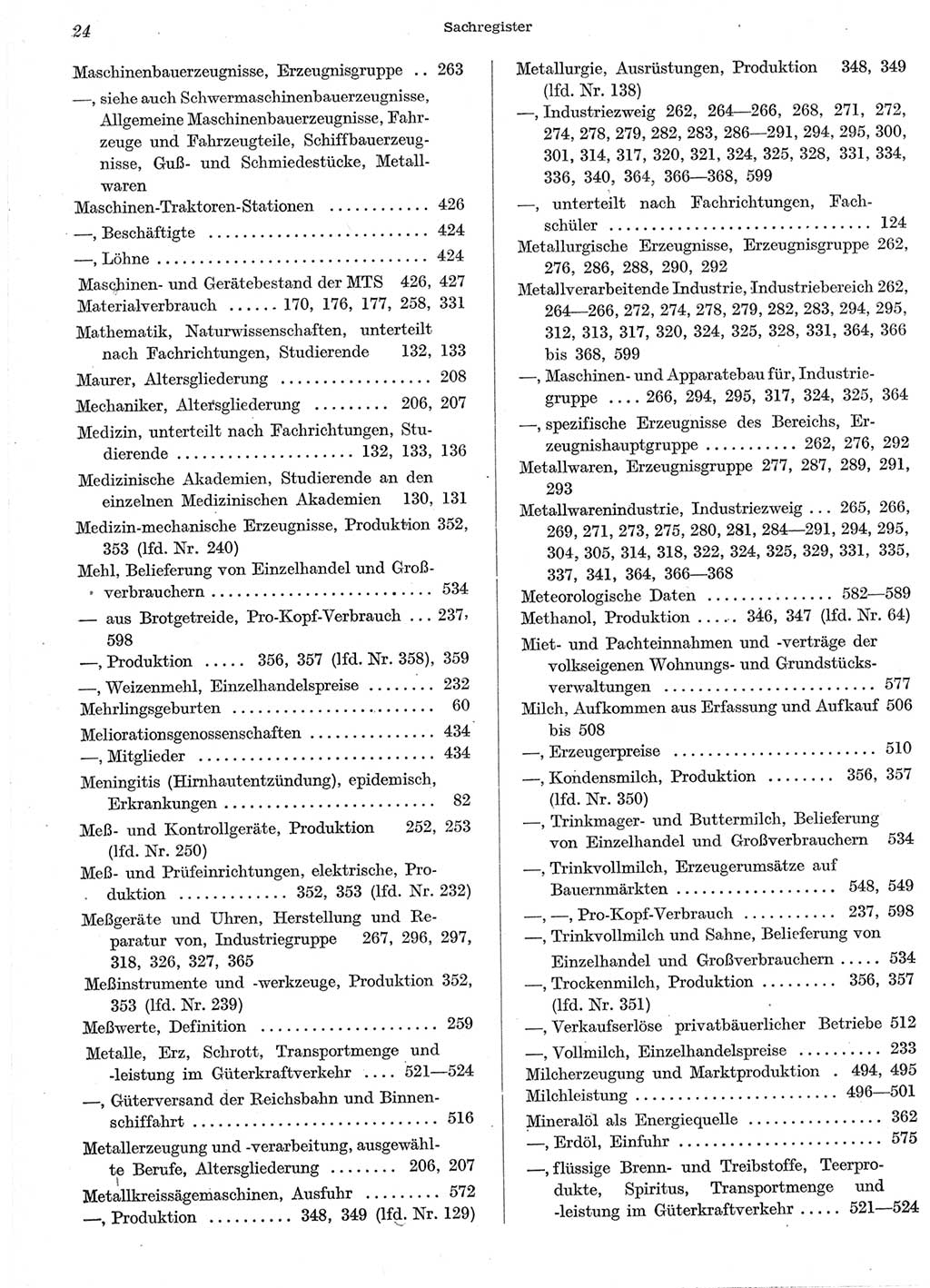 Statistisches Jahrbuch der Deutschen Demokratischen Republik (DDR) 1958, Seite 24 (Stat. Jb. DDR 1958, S. 24)