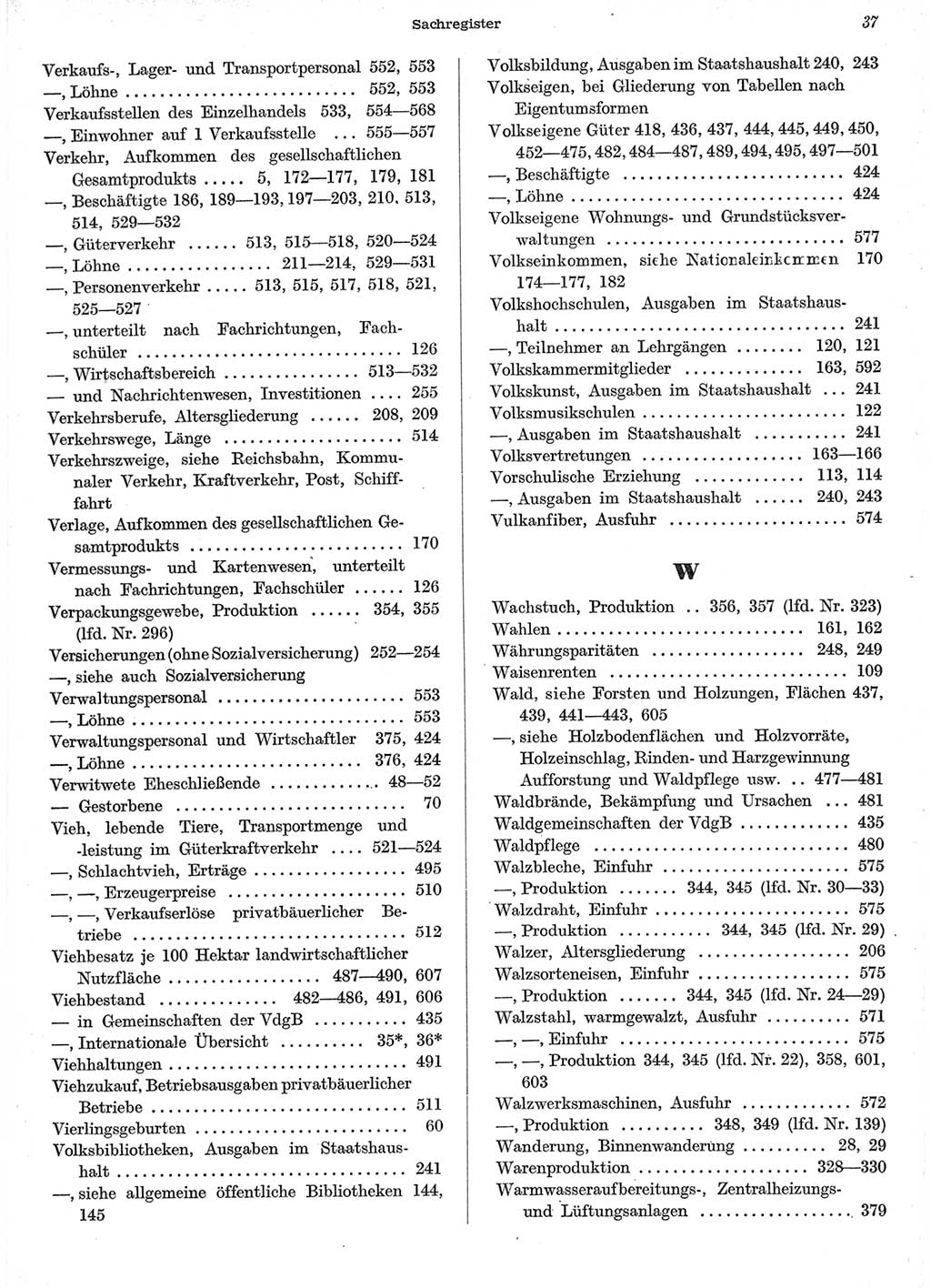 Statistisches Jahrbuch der Deutschen Demokratischen Republik (DDR) 1958, Seite 37 (Stat. Jb. DDR 1958, S. 37)