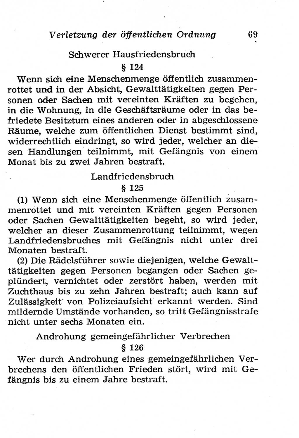Strafgesetzbuch (StGB) und andere Strafgesetze [Deutsche Demokratische Republik (DDR)] 1958, Seite 69 (StGB Strafges. DDR 1958, S. 69)