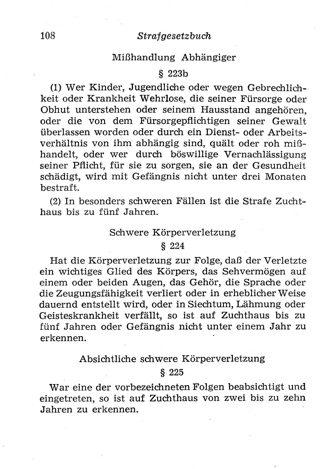 Strafgesetzbuch (StGB) und andere Strafgesetze [Deutsche Demokratische Republik (DDR)] 1958, Seite 108 (StGB Strafges. DDR 1958, S. 108)