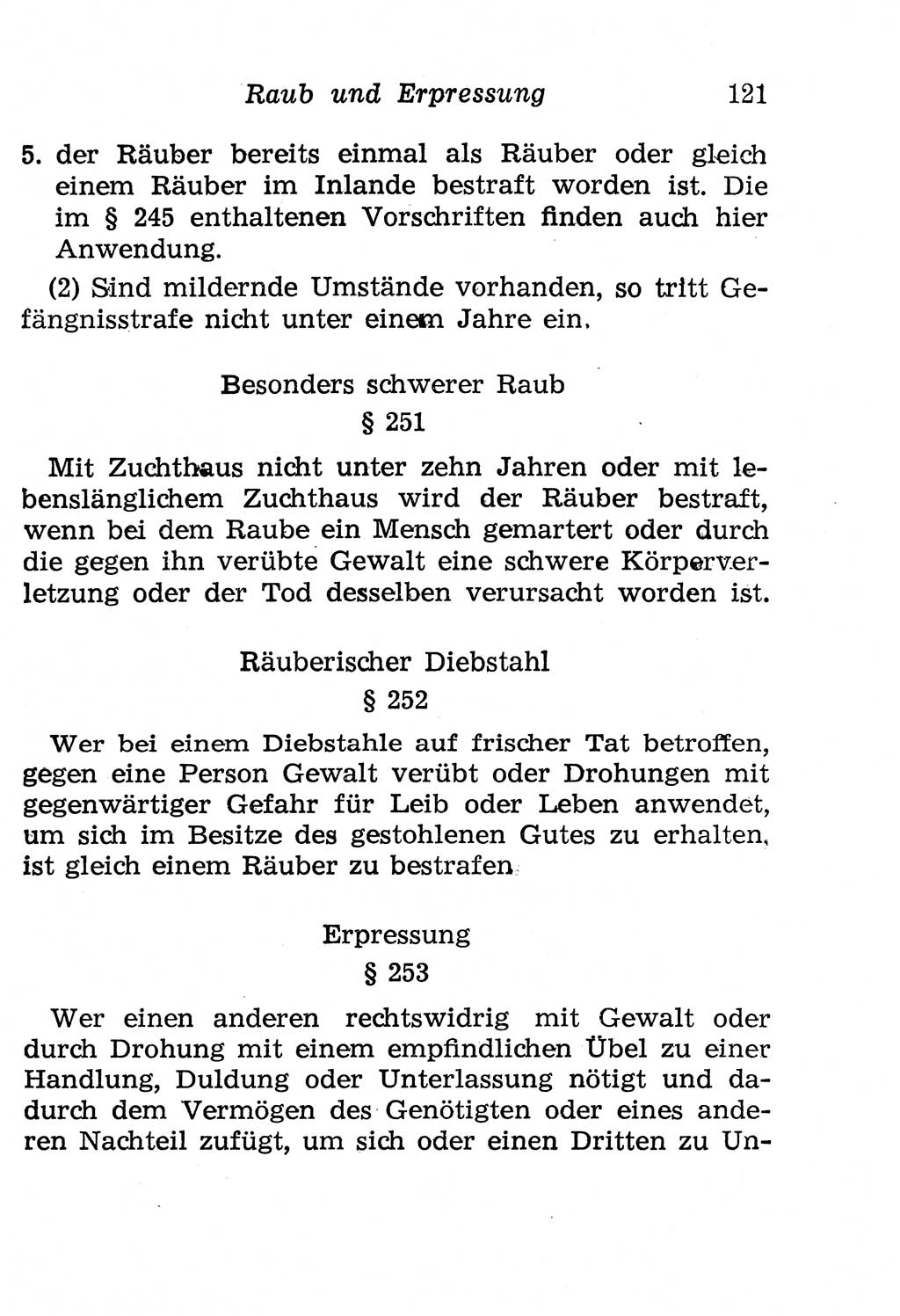 Strafgesetzbuch (StGB) und andere Strafgesetze [Deutsche Demokratische Republik (DDR)] 1958, Seite 121 (StGB Strafges. DDR 1958, S. 121)