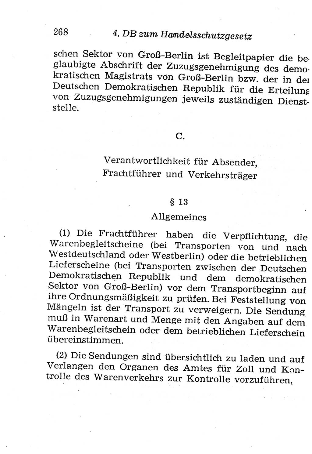 Strafgesetzbuch (StGB) und andere Strafgesetze [Deutsche Demokratische Republik (DDR)] 1958, Seite 268 (StGB Strafges. DDR 1958, S. 268)