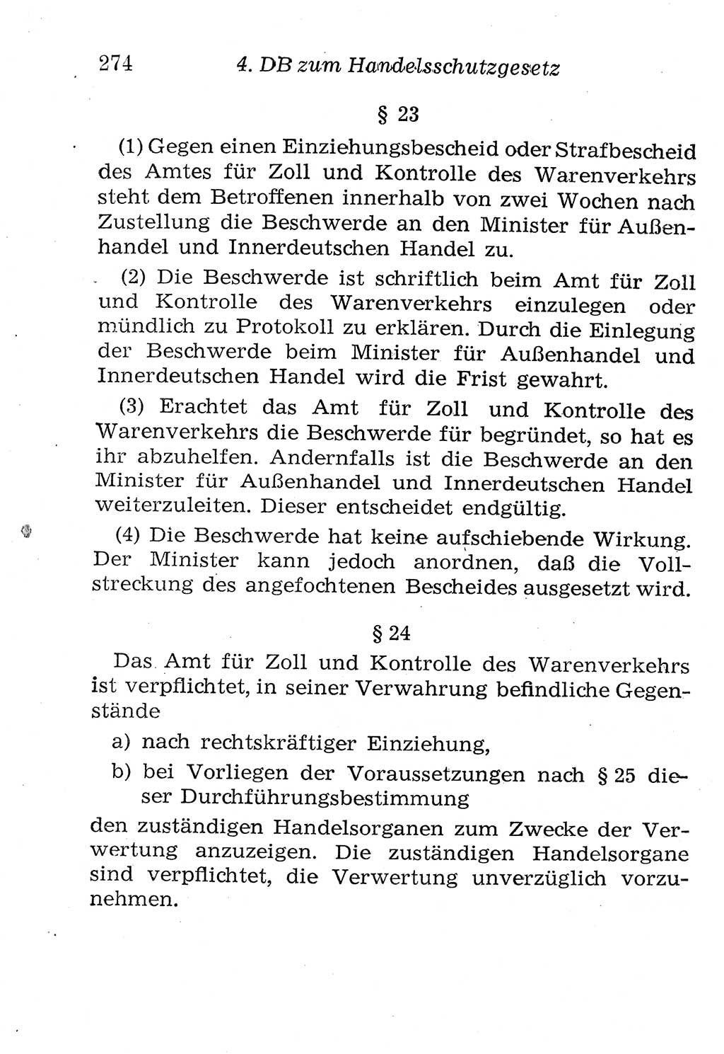 Strafgesetzbuch (StGB) und andere Strafgesetze [Deutsche Demokratische Republik (DDR)] 1958, Seite 274 (StGB Strafges. DDR 1958, S. 274)