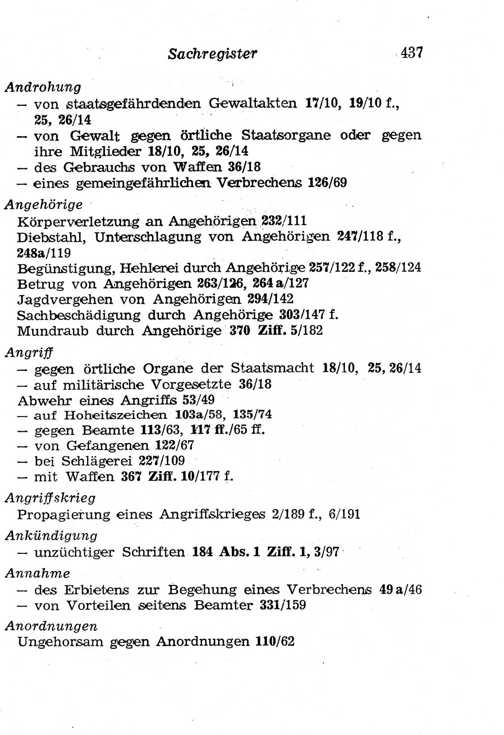Strafgesetzbuch (StGB) und andere Strafgesetze [Deutsche Demokratische Republik (DDR)] 1958, Seite 437 (StGB Strafges. DDR 1958, S. 437)