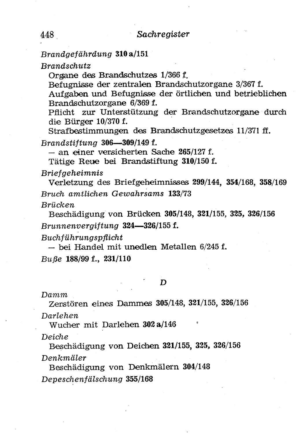 Strafgesetzbuch (StGB) und andere Strafgesetze [Deutsche Demokratische Republik (DDR)] 1958, Seite 448 (StGB Strafges. DDR 1958, S. 448)