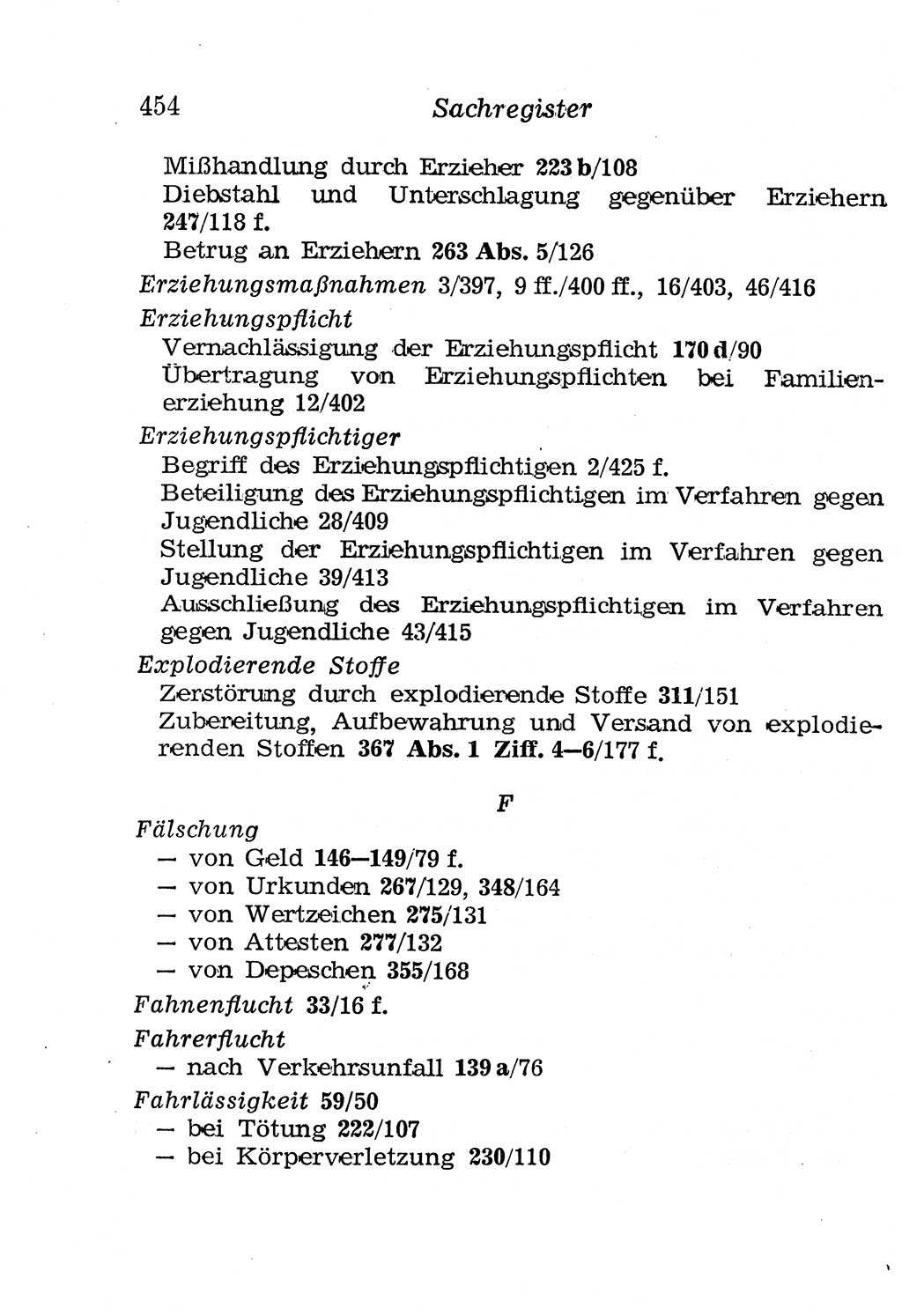Strafgesetzbuch (StGB) und andere Strafgesetze [Deutsche Demokratische Republik (DDR)] 1958, Seite 454 (StGB Strafges. DDR 1958, S. 454)