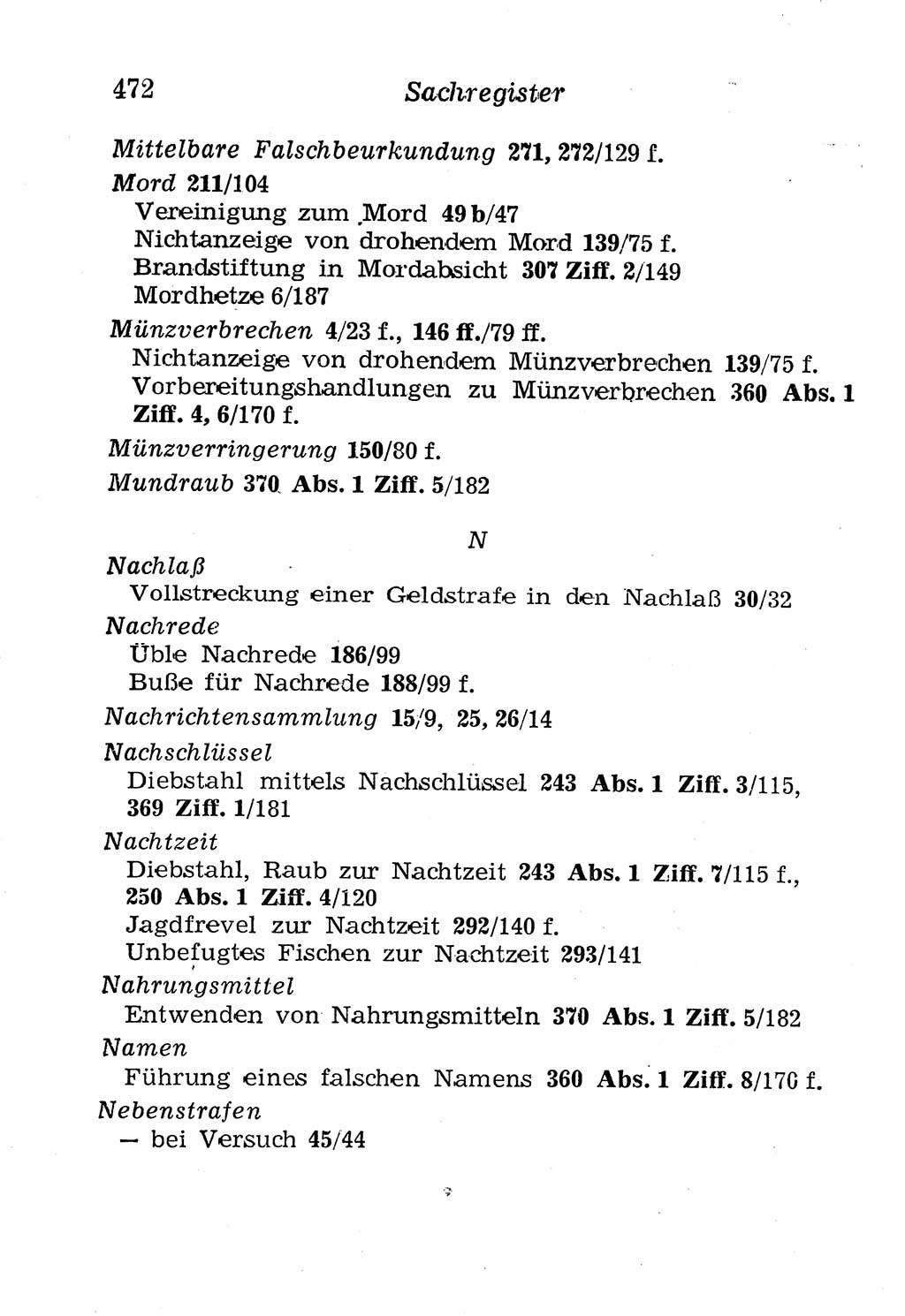 Strafgesetzbuch (StGB) und andere Strafgesetze [Deutsche Demokratische Republik (DDR)] 1958, Seite 472 (StGB Strafges. DDR 1958, S. 472)