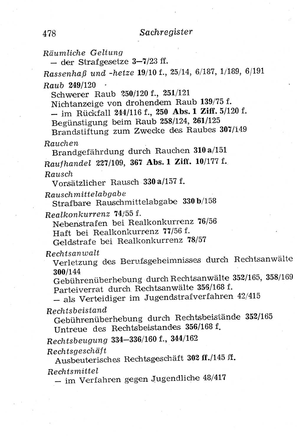 Strafgesetzbuch (StGB) und andere Strafgesetze [Deutsche Demokratische Republik (DDR)] 1958, Seite 478 (StGB Strafges. DDR 1958, S. 478)