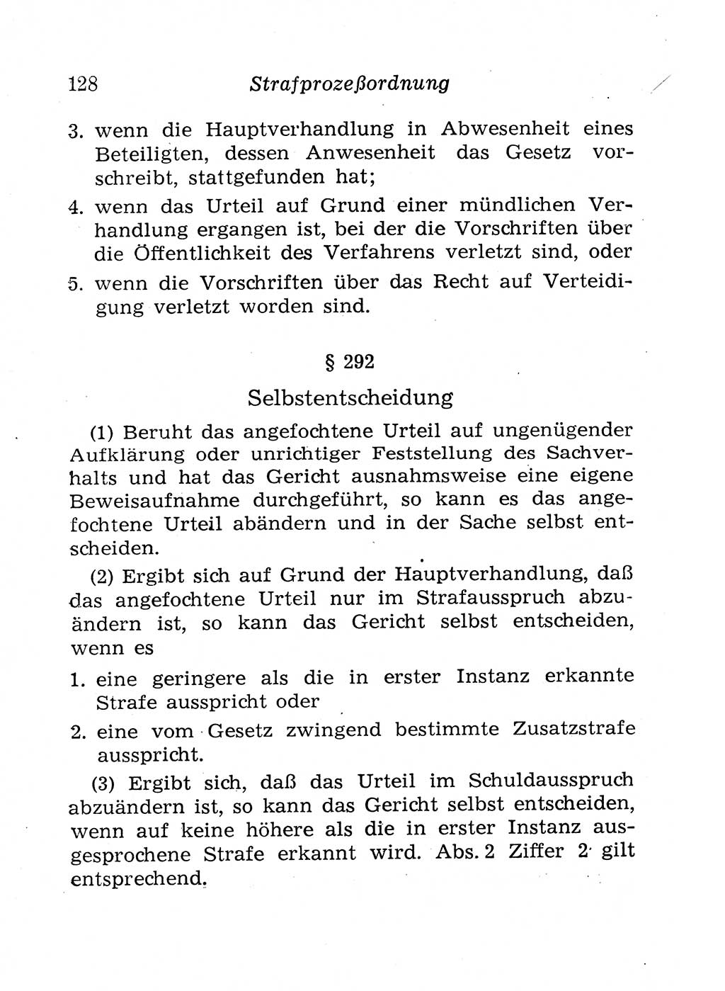 Strafprozeßordnung (StPO), Gerichtsverfassungsgesetz (GVG), Staatsanwaltsgesetz (StAG), Jugendgerichtsgesetz (JGG) und Strafregistergesetz (StRegG) [Deutsche Demokratische Republik (DDR)] 1958, Seite 128 (StPO GVG StAG JGG StRegG DDR 1958, S. 128)