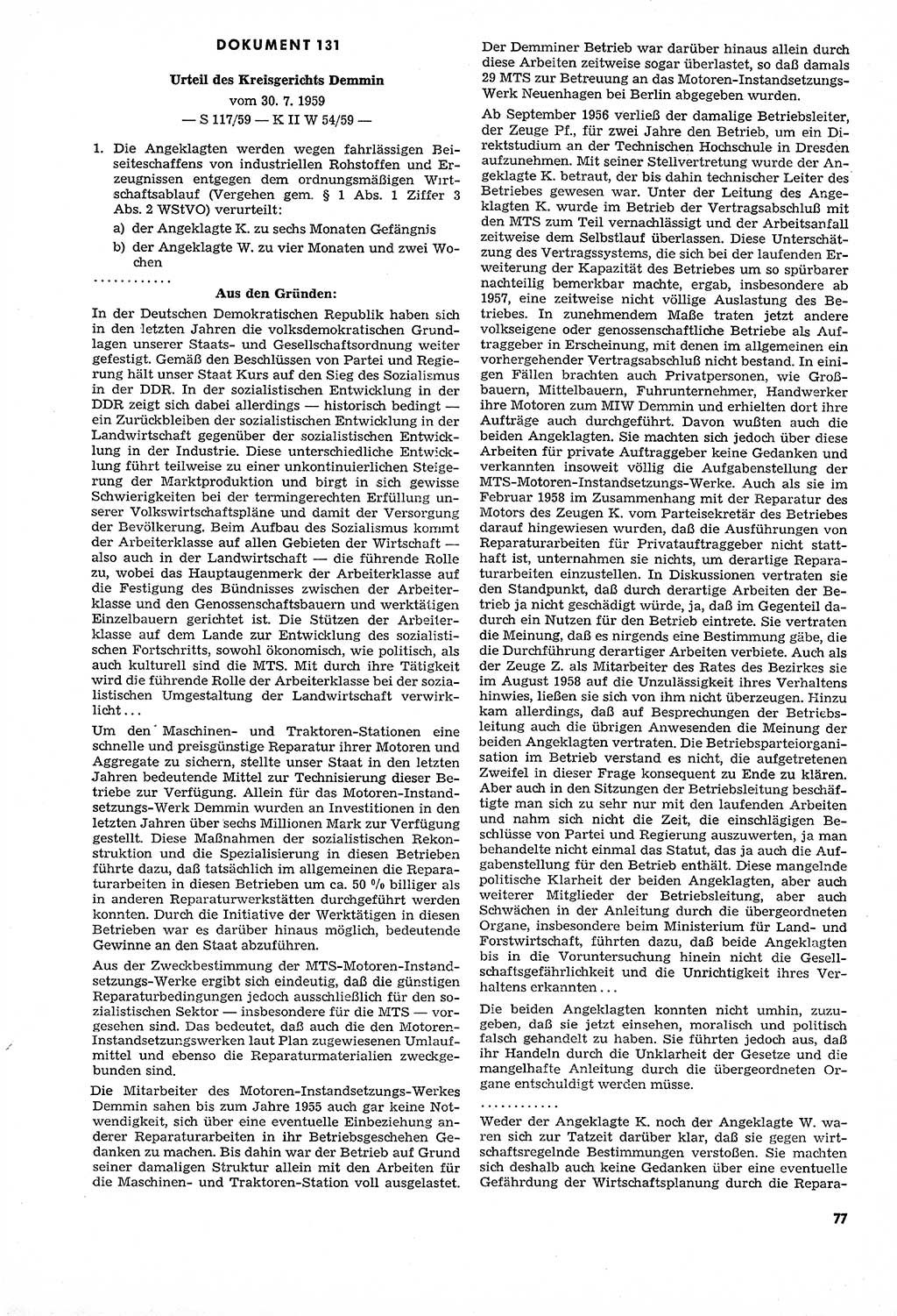 Unrecht als System, Dokumente über planmäßige Rechtsverletzungen in der Sowjetzone Deutschlands, zusammengestellt vom Untersuchungsausschuß Freiheitlicher Juristen (UFJ), Teil Ⅳ 1958-1961, herausgegeben vom Bundesministerium für gesamtdeutsche Fragen, Bonn und Berlin 1962, Seite 77 (Unr. Syst. 1958-1961, S. 77)