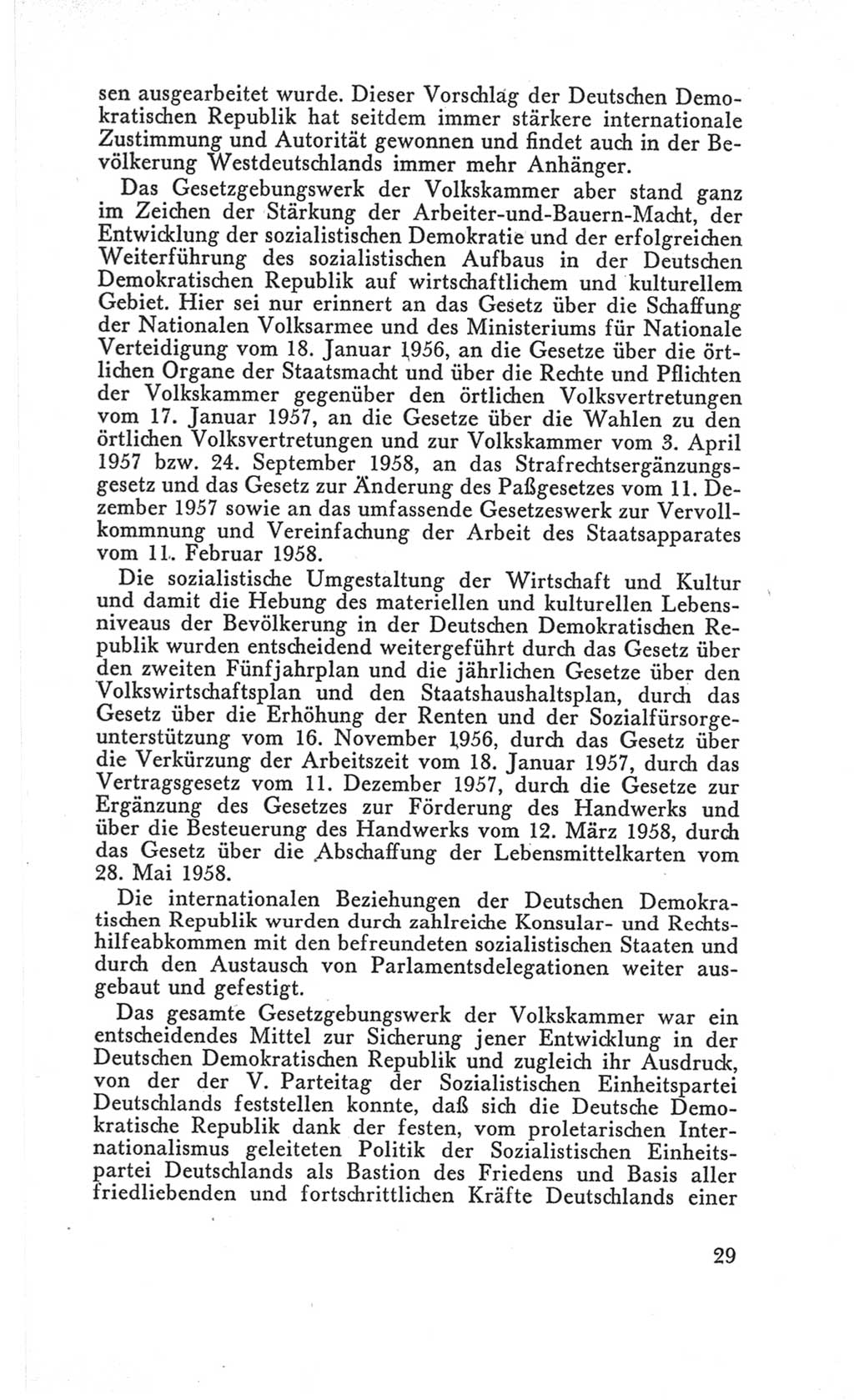 Handbuch der Volkskammer (VK) der Deutschen Demokratischen Republik (DDR), 3. Wahlperiode 1958-1963, Seite 29 (Hdb. VK. DDR 3. WP. 1958-1963, S. 29)