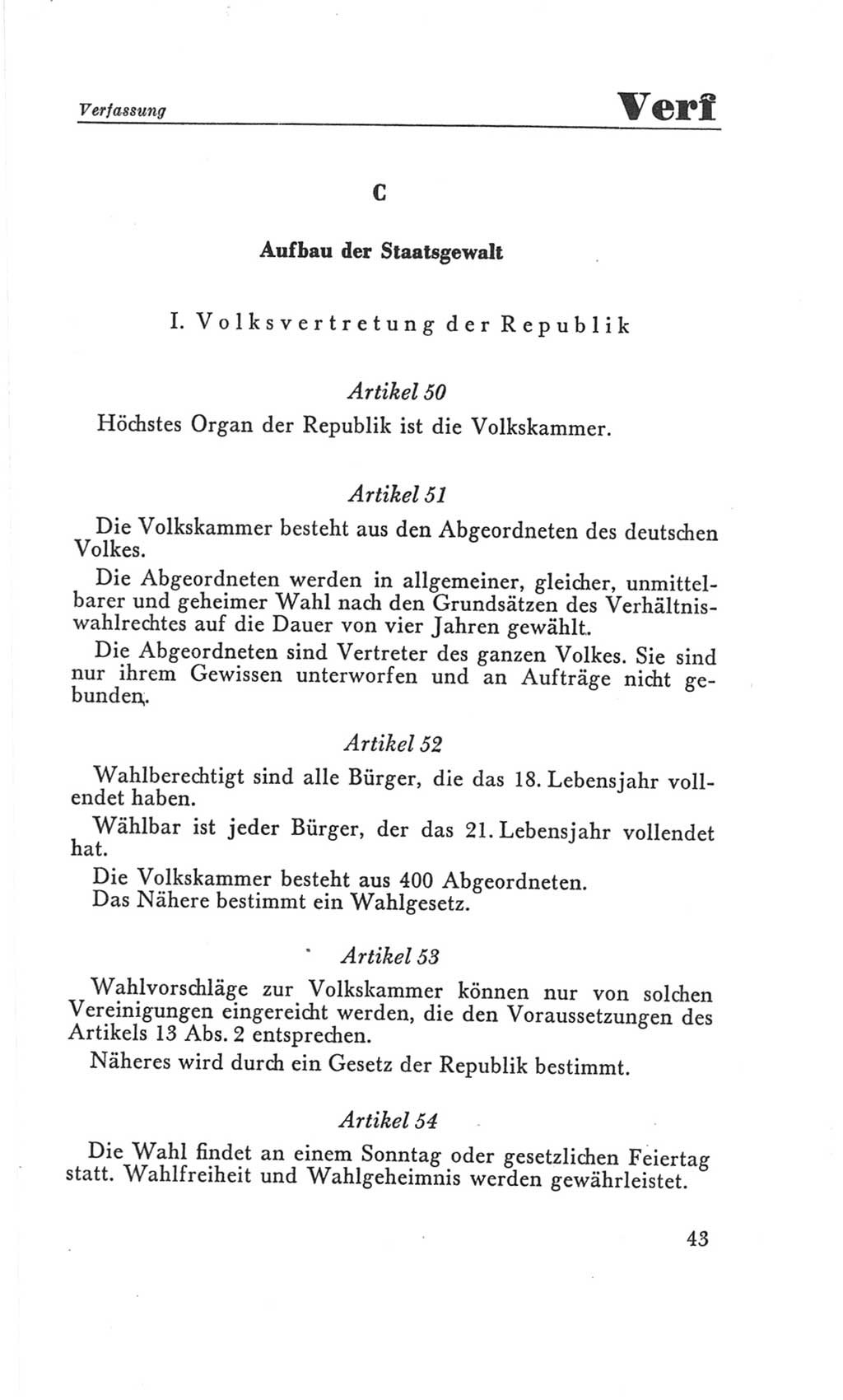 Handbuch der Volkskammer (VK) der Deutschen Demokratischen Republik (DDR), 3. Wahlperiode 1958-1963, Seite 43 (Hdb. VK. DDR 3. WP. 1958-1963, S. 43)